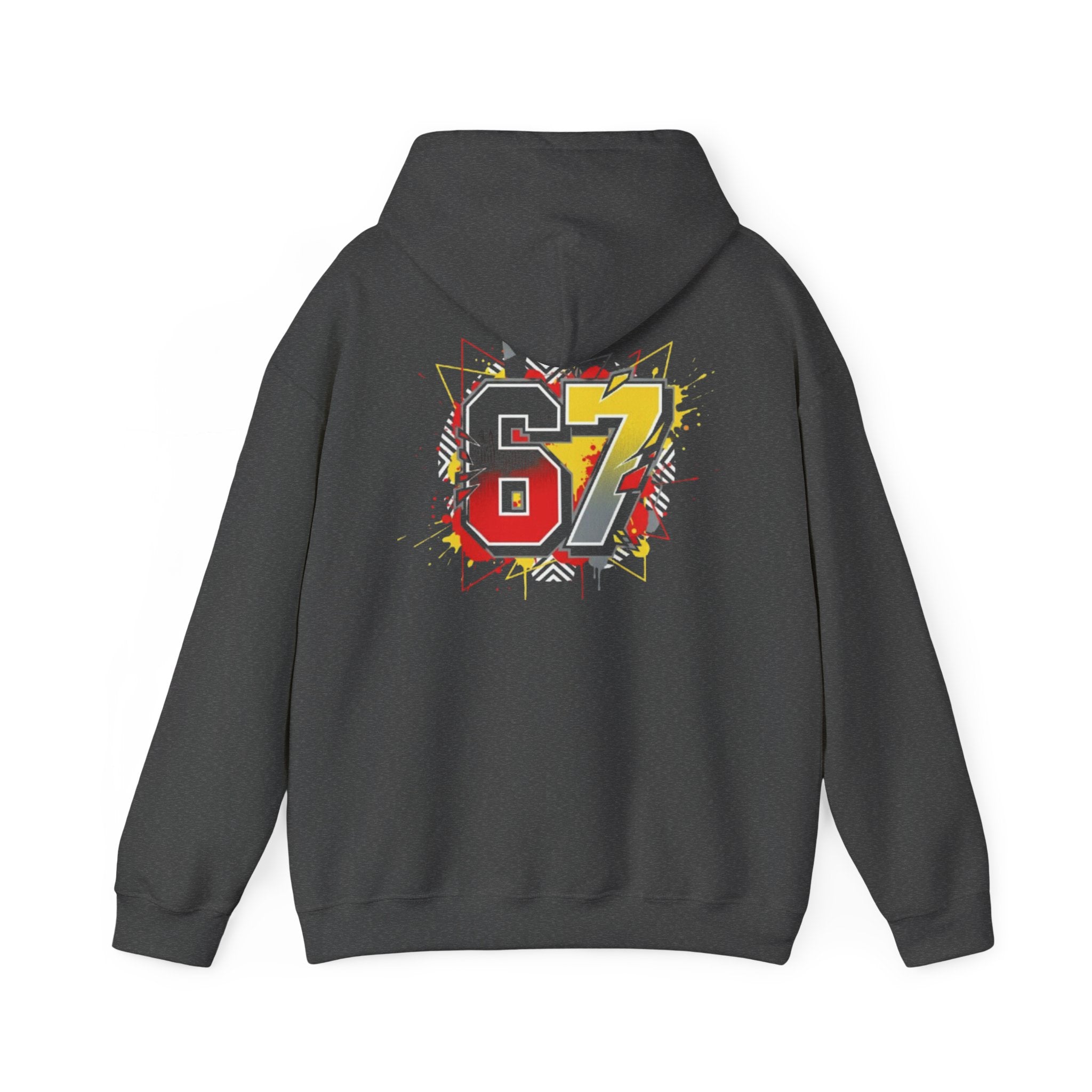 67 Sports Number Graphic Hoodie — Retro Streetwear Pullover