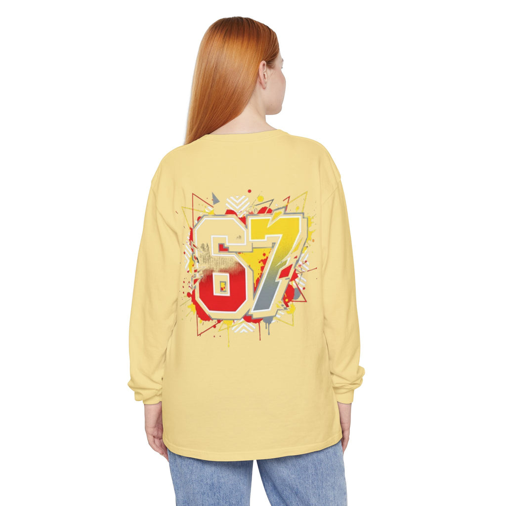 67 Graphic Long Sleeve Tee — Retro Racing Number Back Print