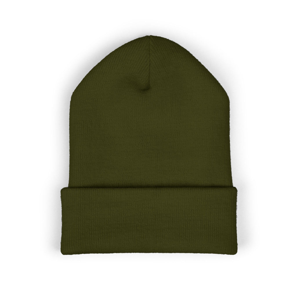 Embroidered Classic Cuffed Beanie — Minimal Logo Knit Hat