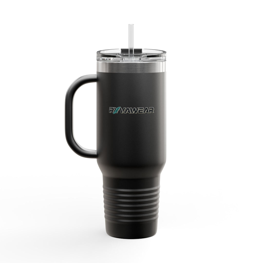 40oz Insulated Travel Mug – Large Vacuum Tumbler with Handle & Straw, Keeps Drinks Hot or Cold