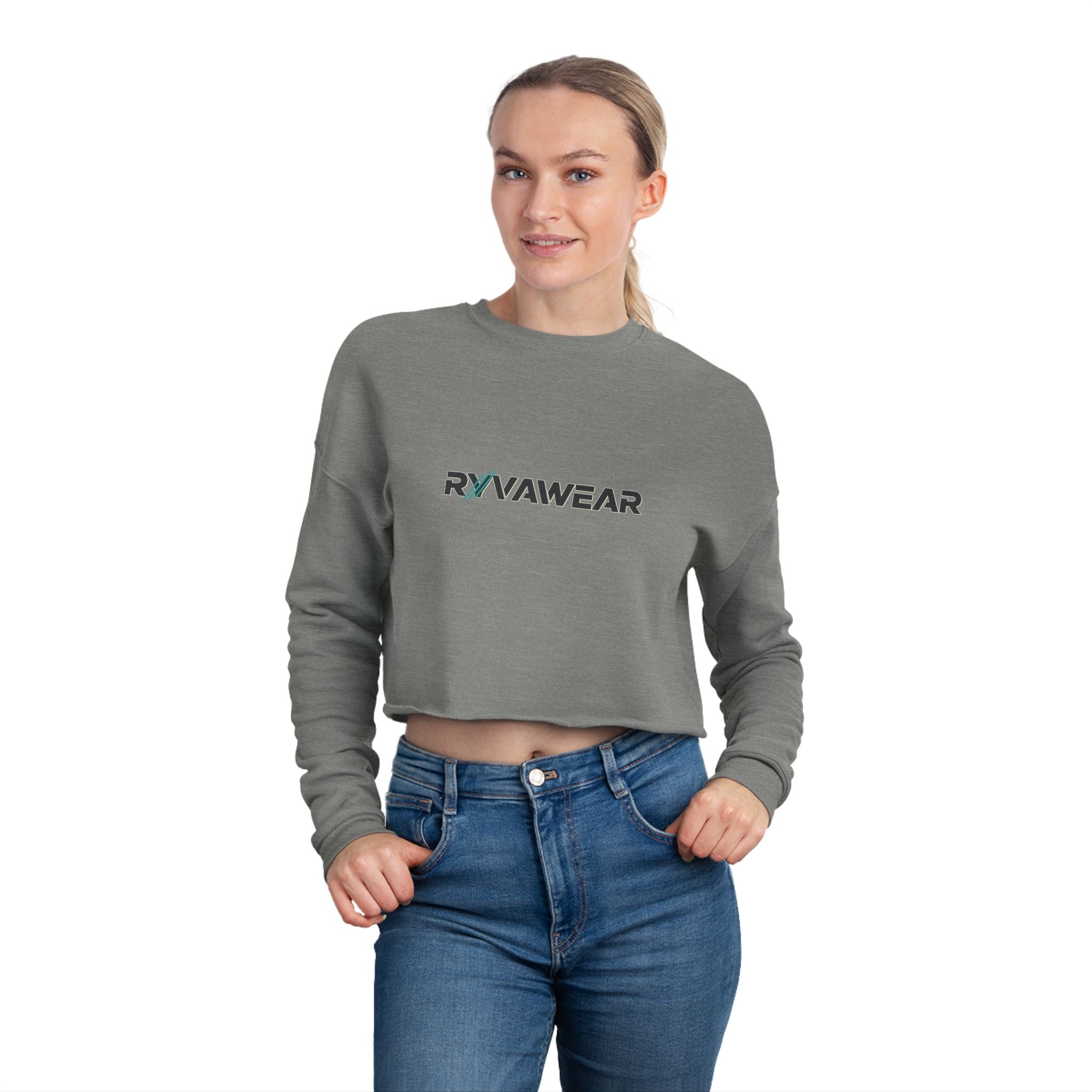 RYVAWEAR Cropped Sweatshirt — Women's Box Logo Casual Crop Top