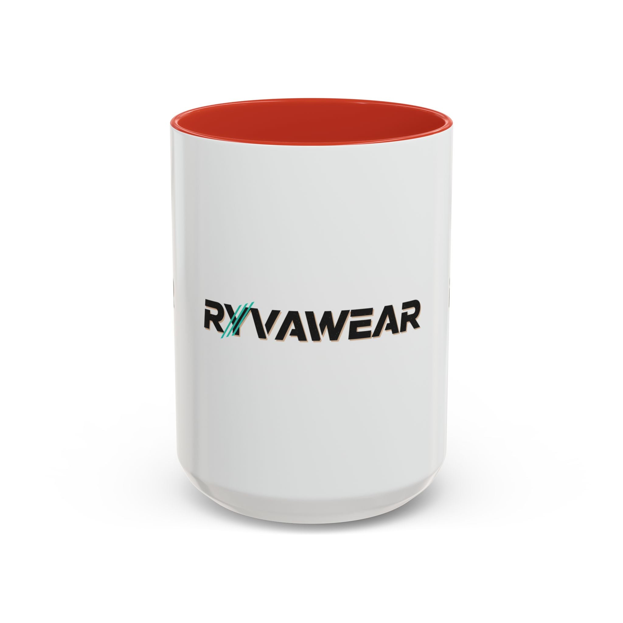 RyvaWear Logo Accent Coffee Mug — Black-Trim Ceramic Coffee Cup (11/15oz)