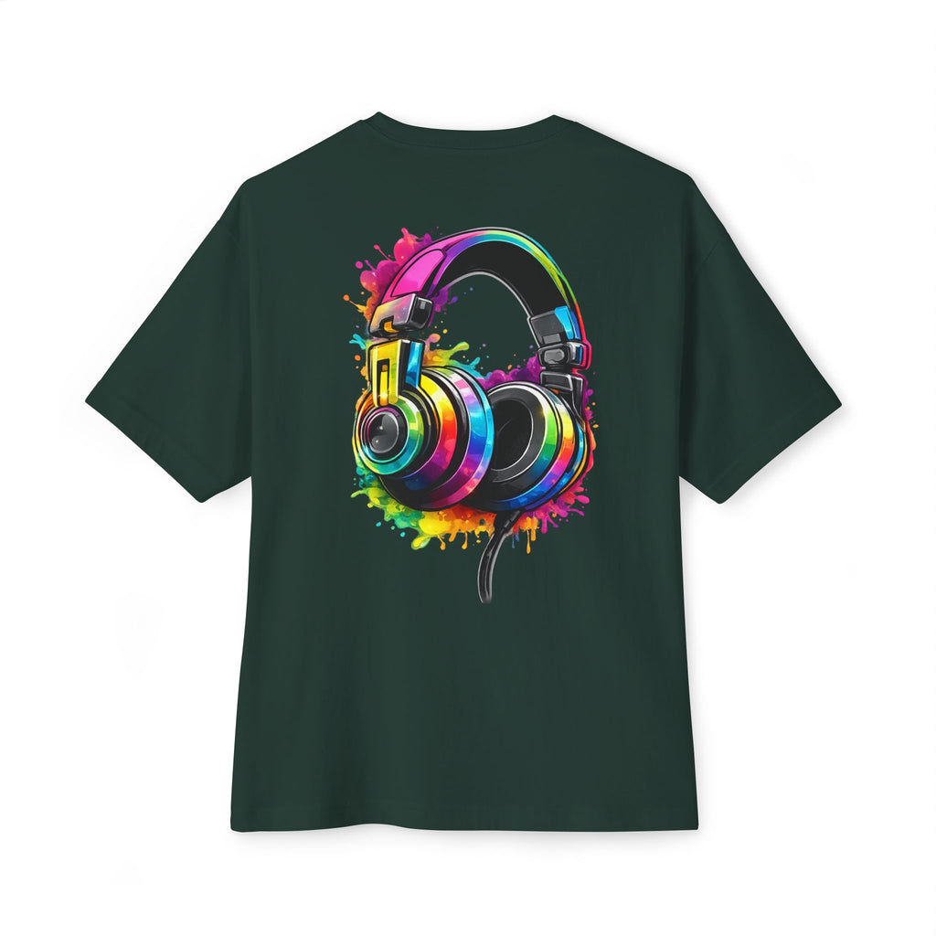 Headphones Graphic Tee - Colorful Splash DJ Music T-Shirt