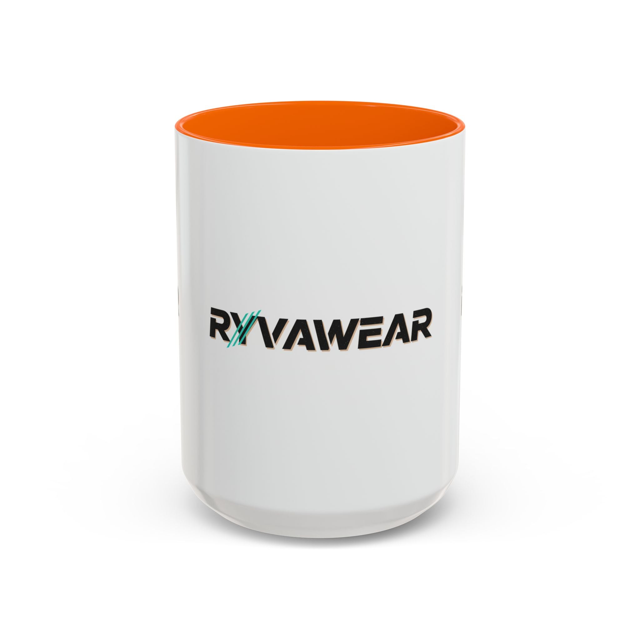 RyvaWear Logo Accent Coffee Mug — Black-Trim Ceramic Coffee Cup (11/15oz)