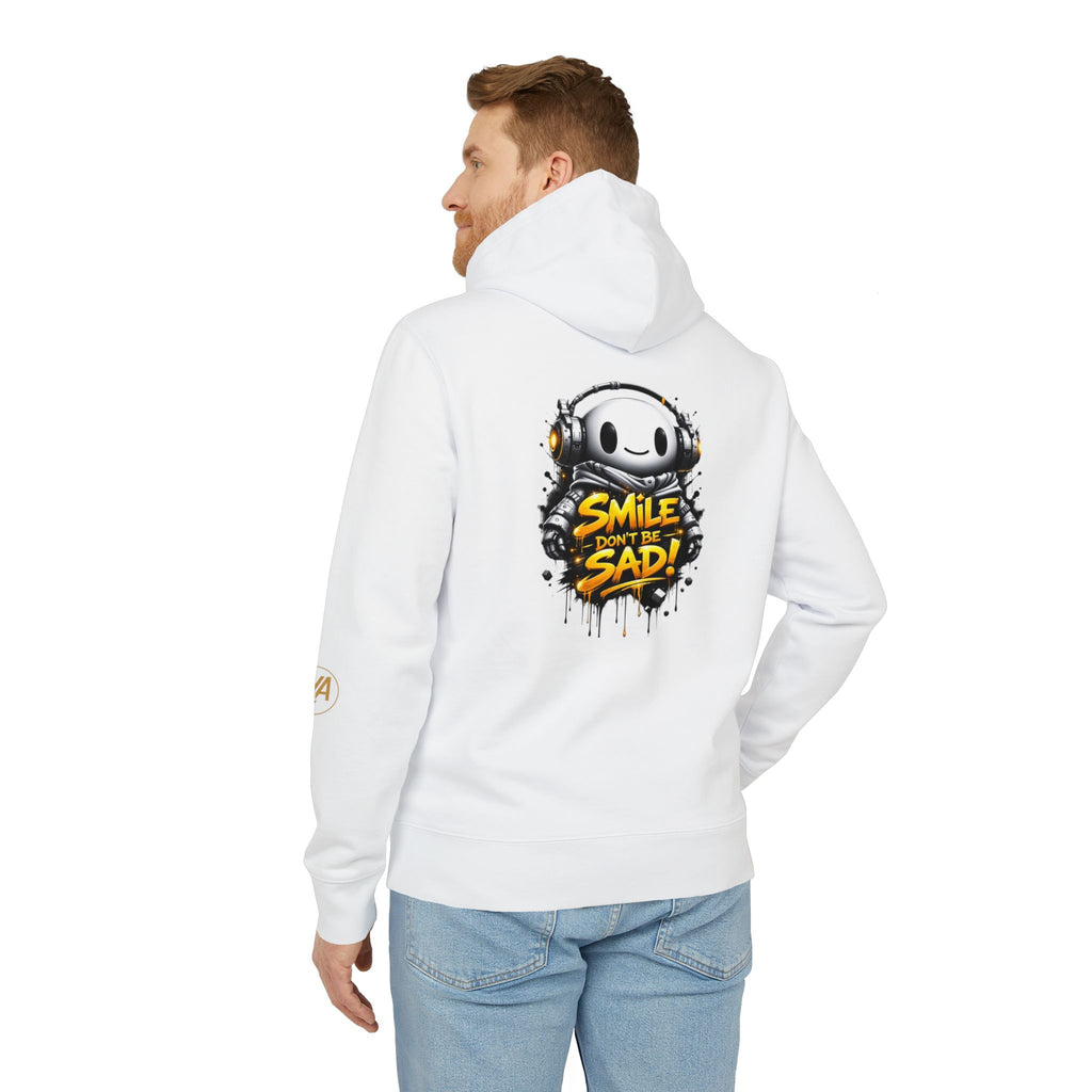 Smile Don't Be Sad Hoodie – Graphic Streetwear Pullover with Headphone Mascot