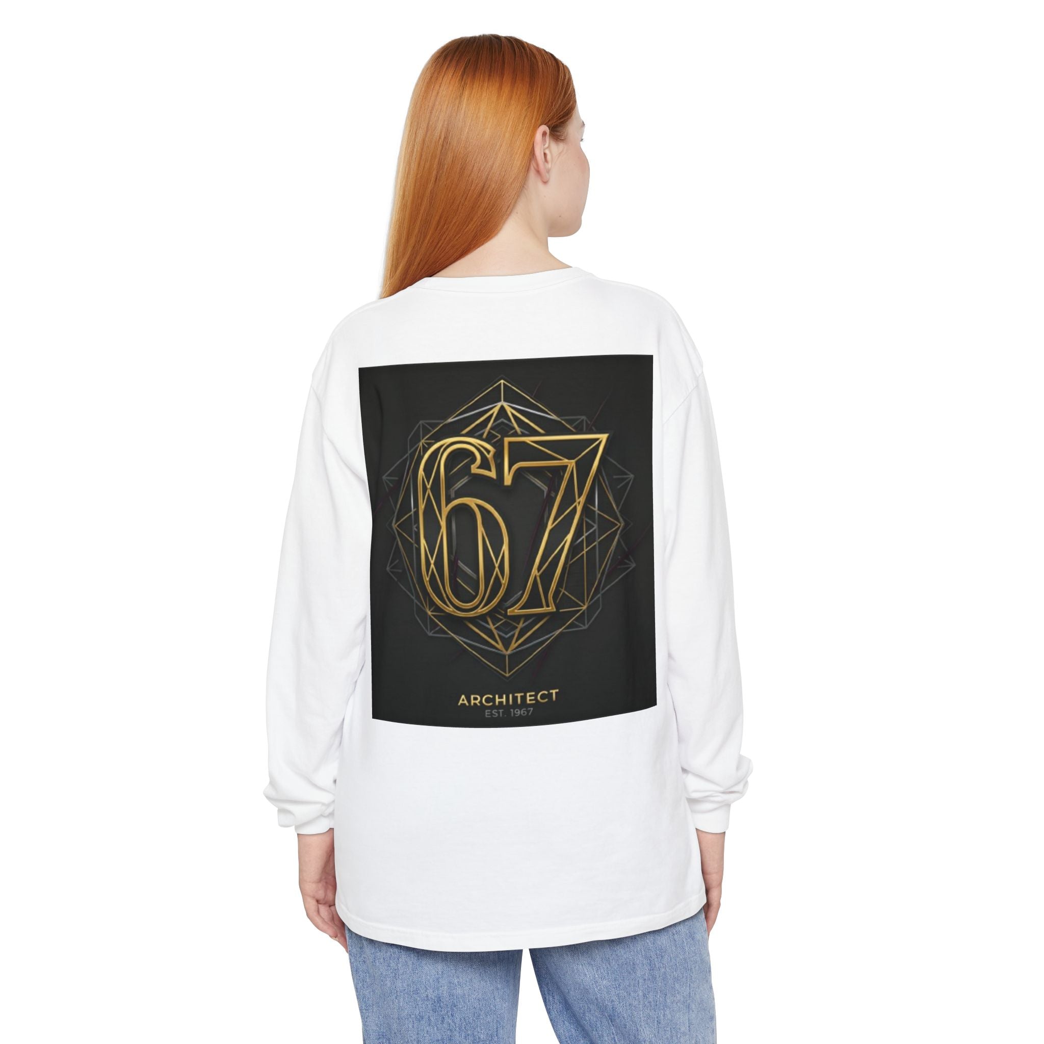 Architect '67' Long Sleeve T‑Shirt — Geometric Gold Back Print