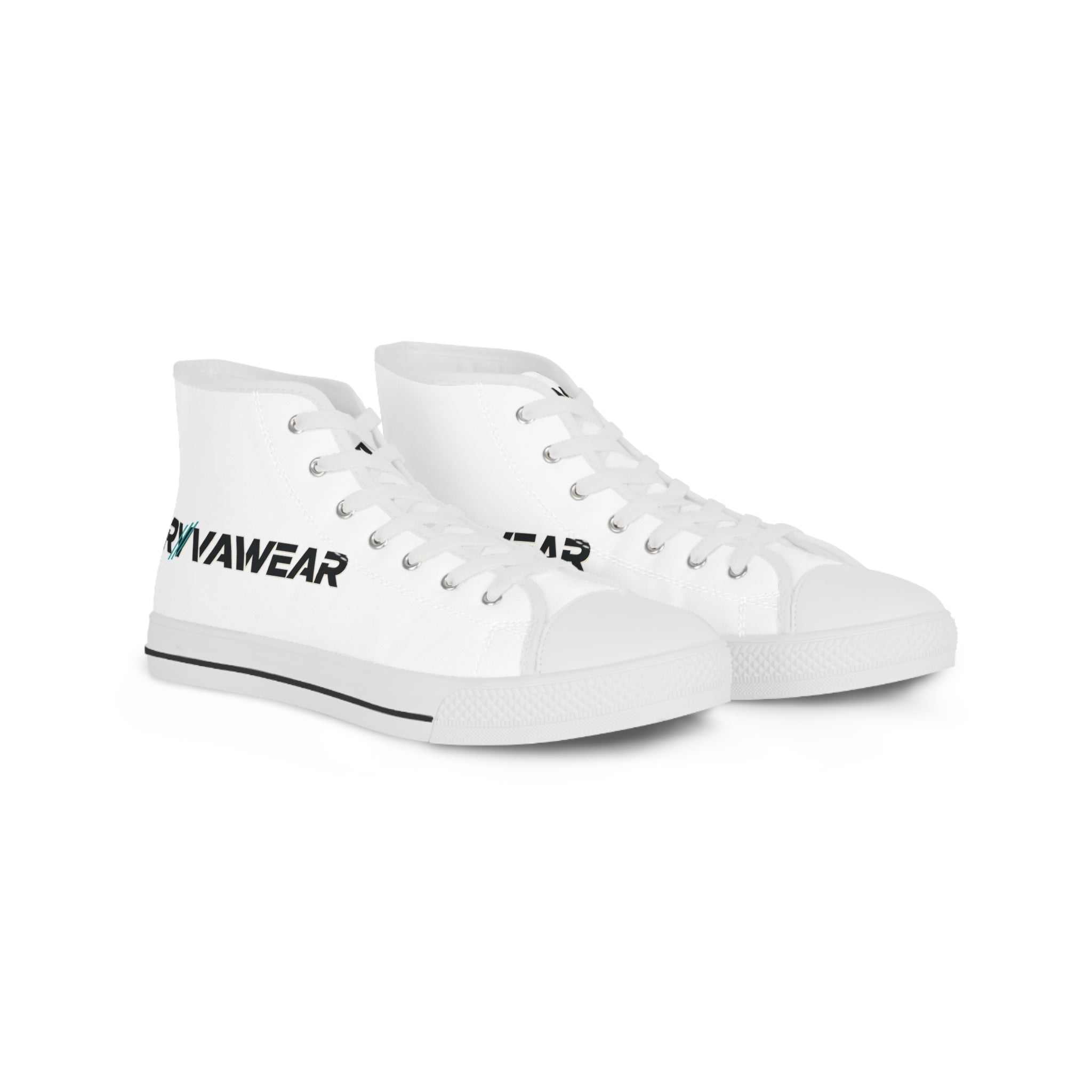 High Top Sneakers — Minimal White Canvas with 'RYWAWEAR' Side Logo