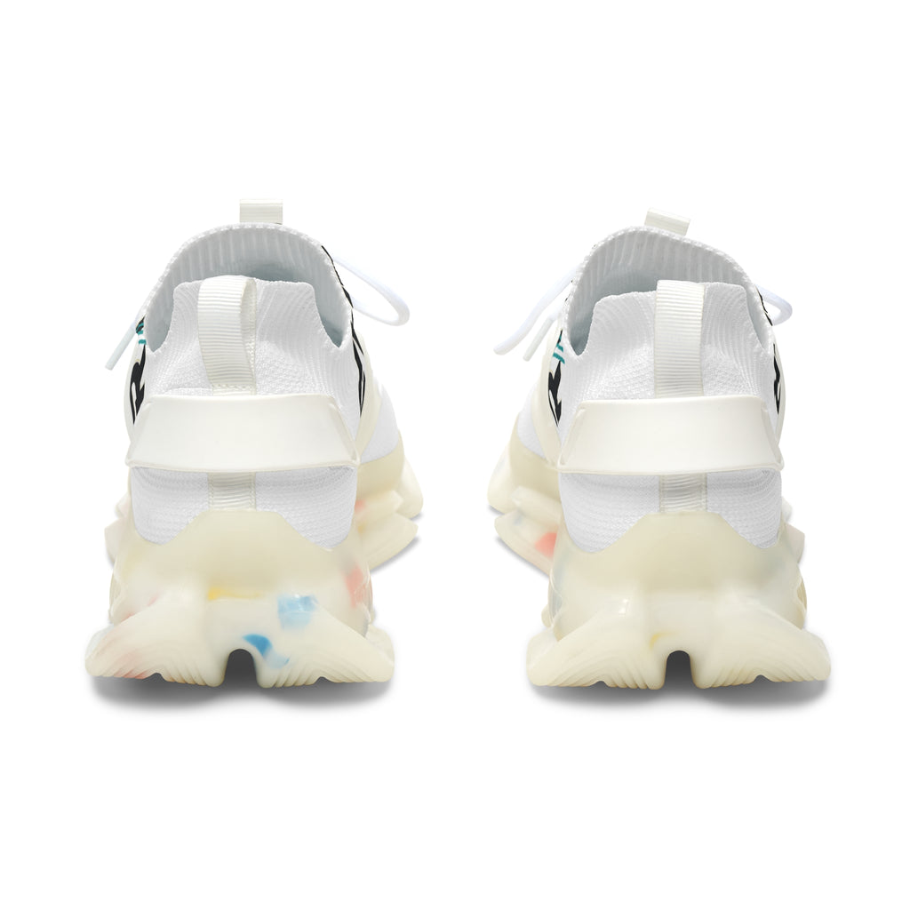 Mesh Sneakers — Women’s Lightweight Breathable Athletic Shoes with 'NEVER' Heel Tab