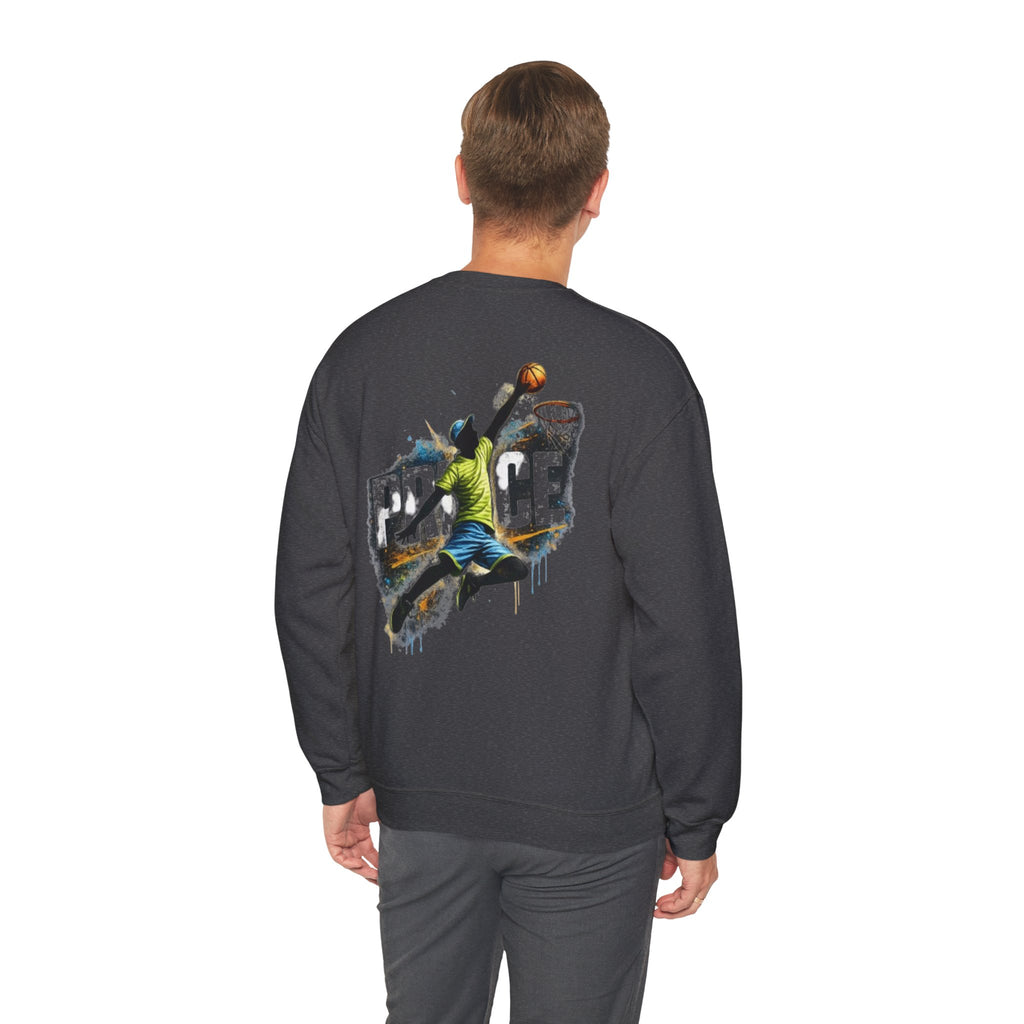 Basketball Dunk Crewneck Sweatshirt — "PROCE" Graphic Back