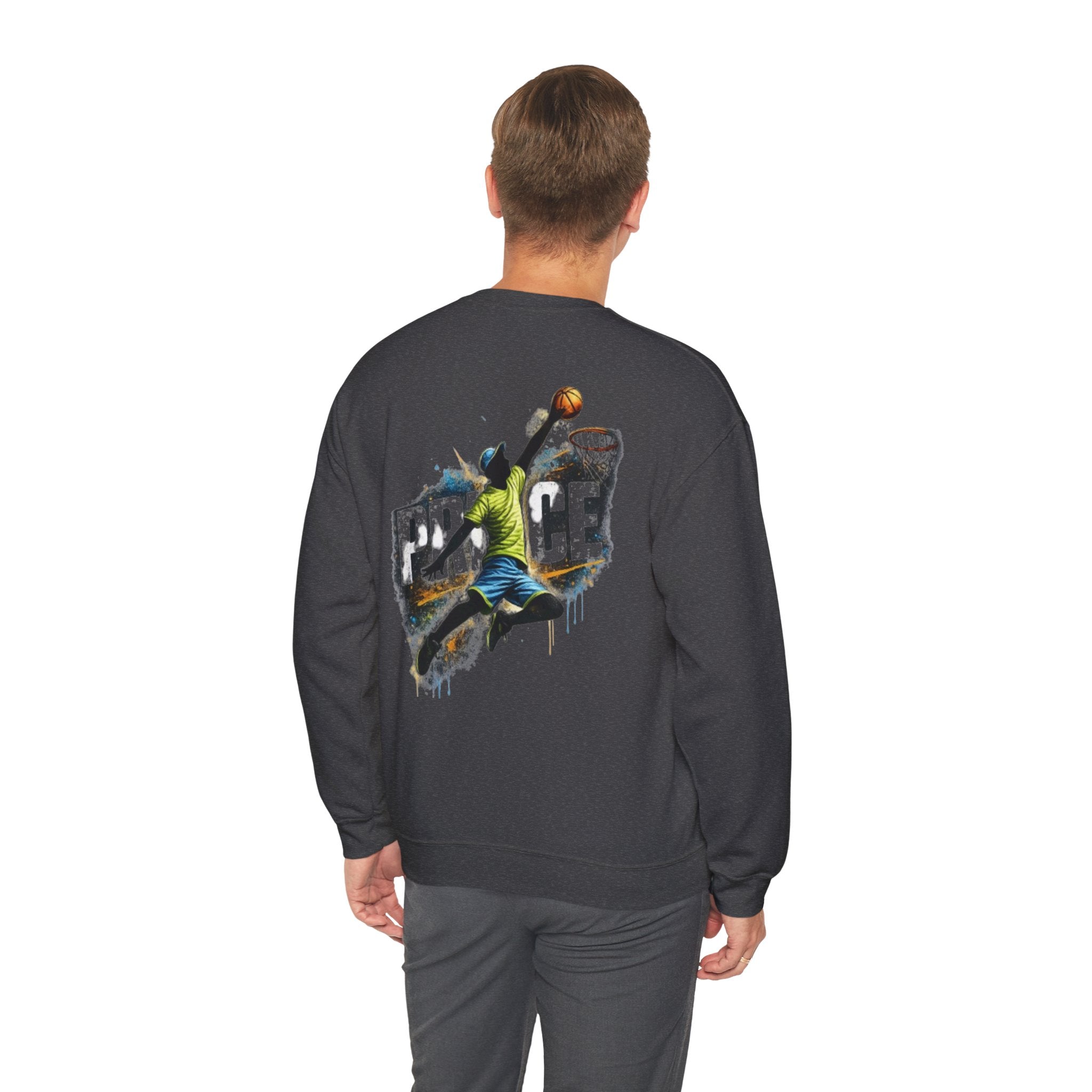 Basketball Dunk Crewneck Sweatshirt — "PROCE" Graphic Back