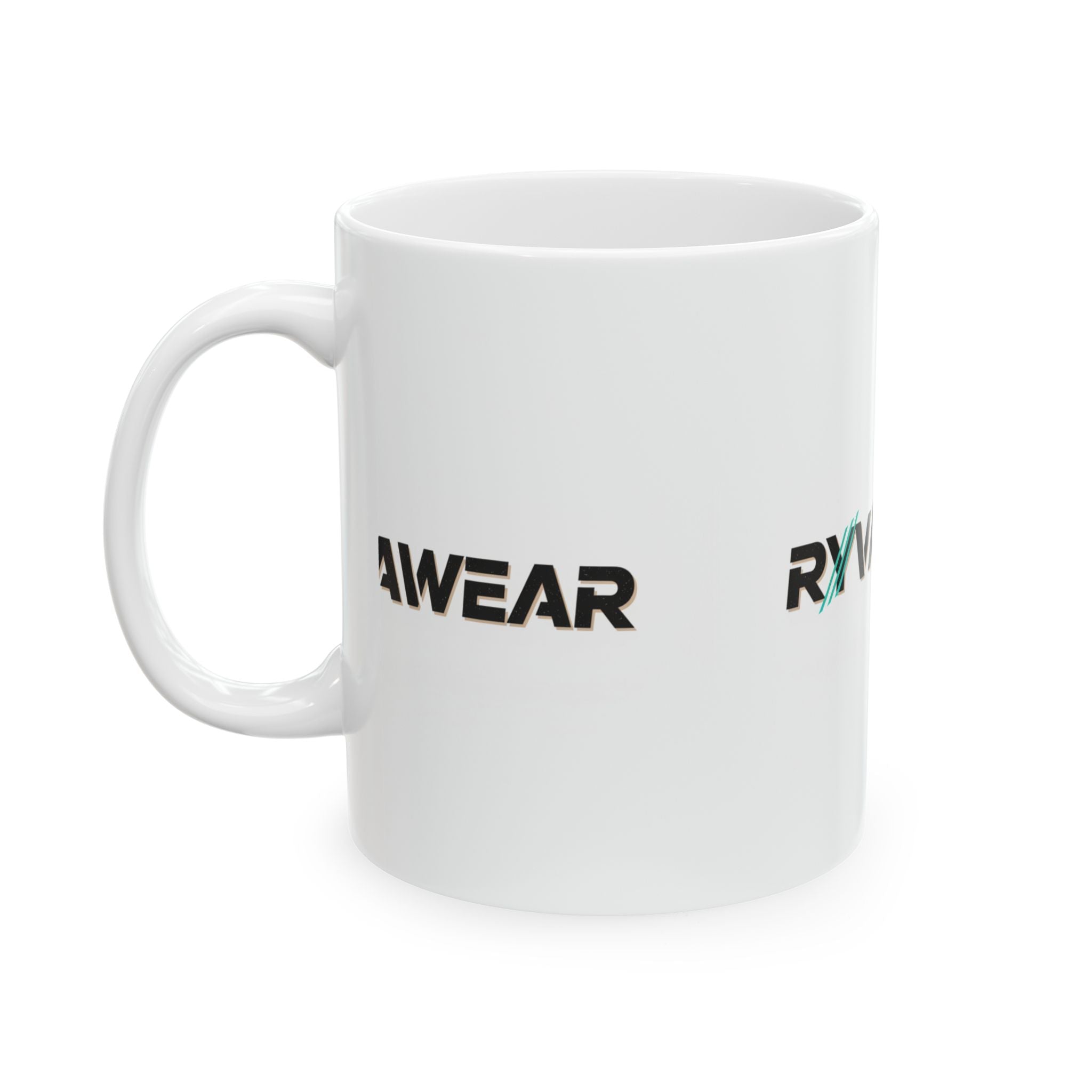 RVVAWEAR Logo Ceramic Mug — Branded Coffee Cup (11oz & 15oz)