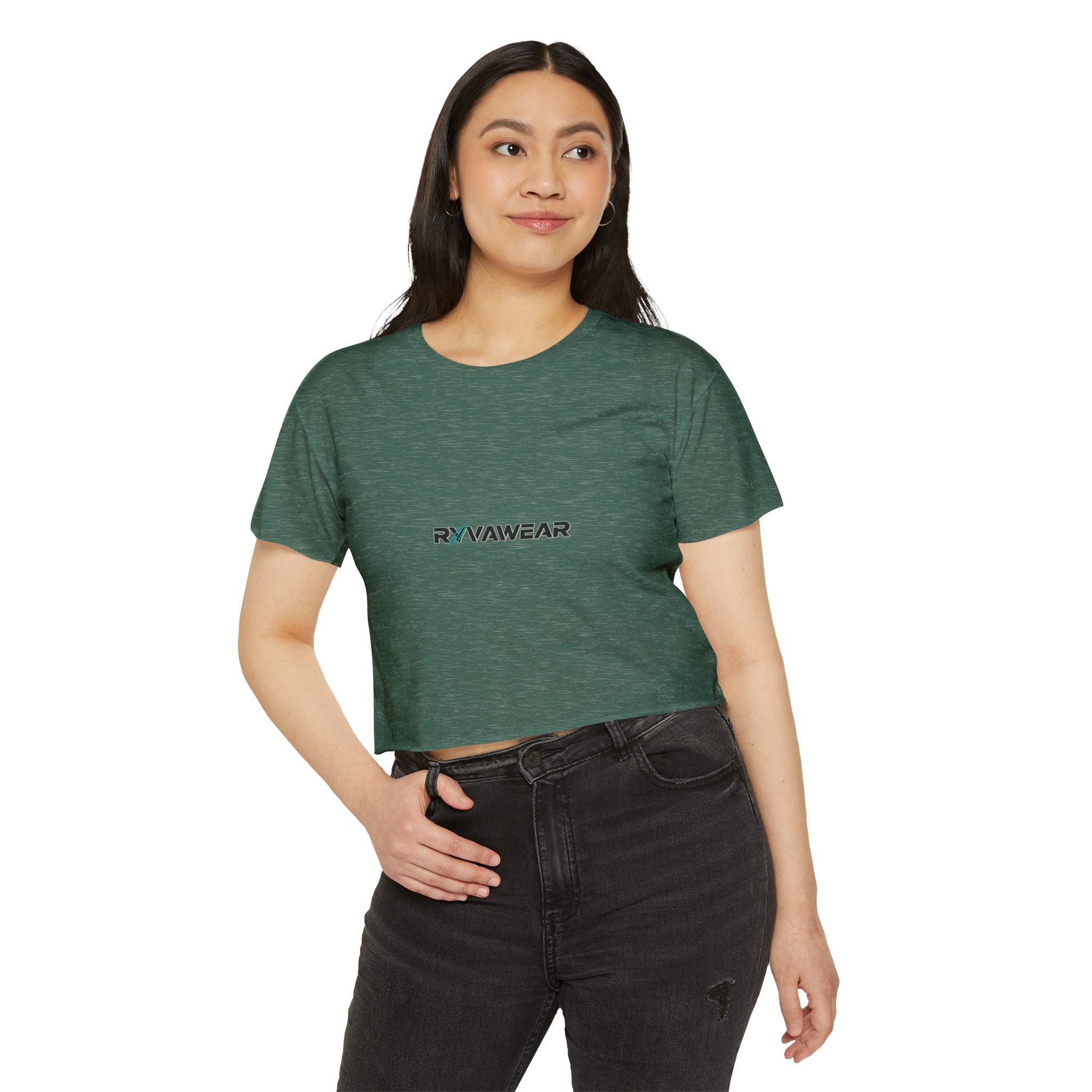 Crop Top - Minimal 'RYVAWEAR' Festival Logo Crop Top for Women