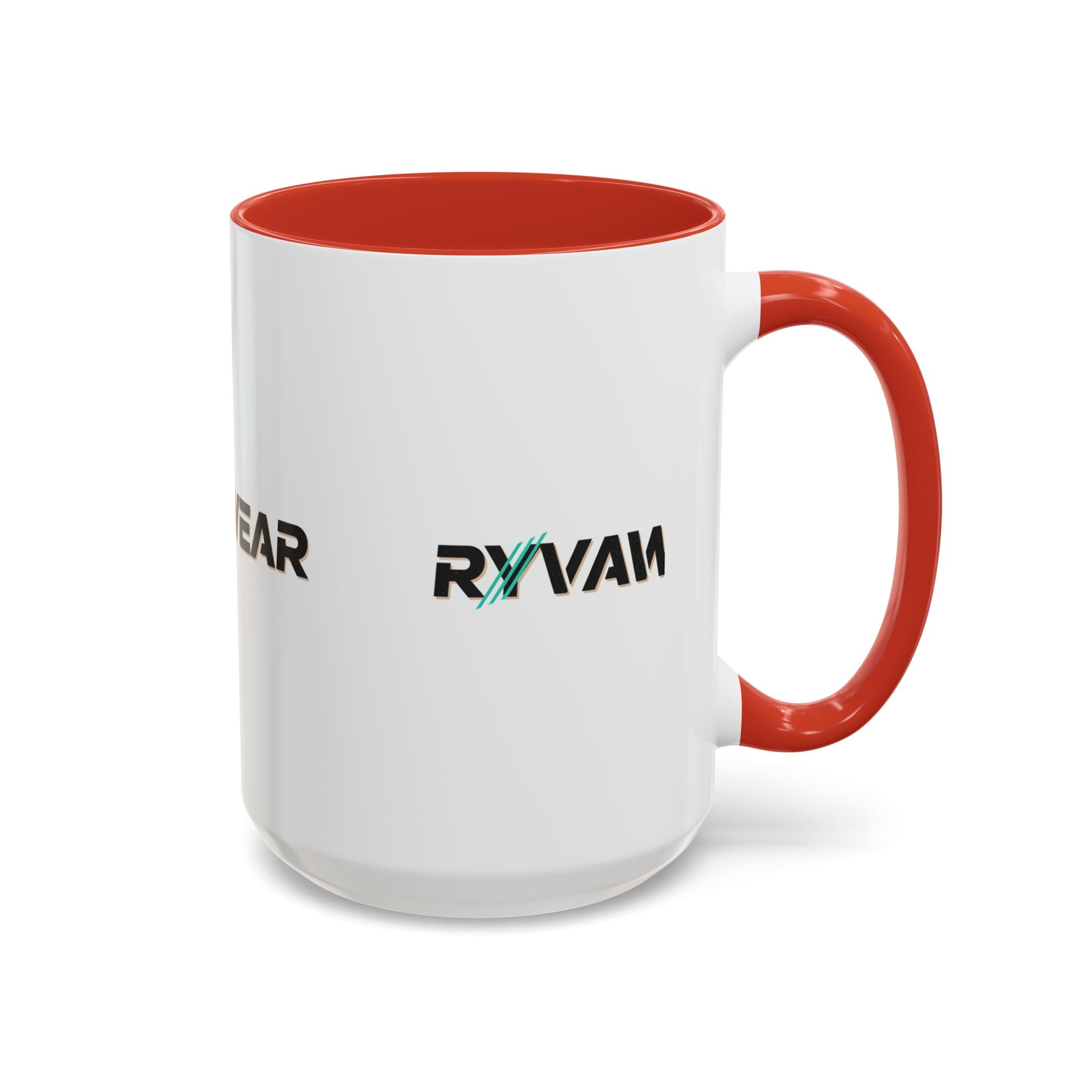 RyvaWear Logo Accent Coffee Mug — Black-Trim Ceramic Coffee Cup (11/15oz)