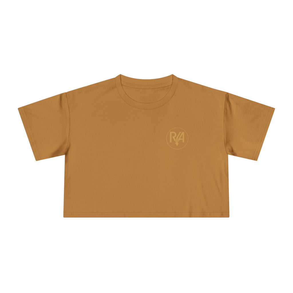 Crop Tee — Minimal Gold R/A Logo Women's Cropped T-Shirt