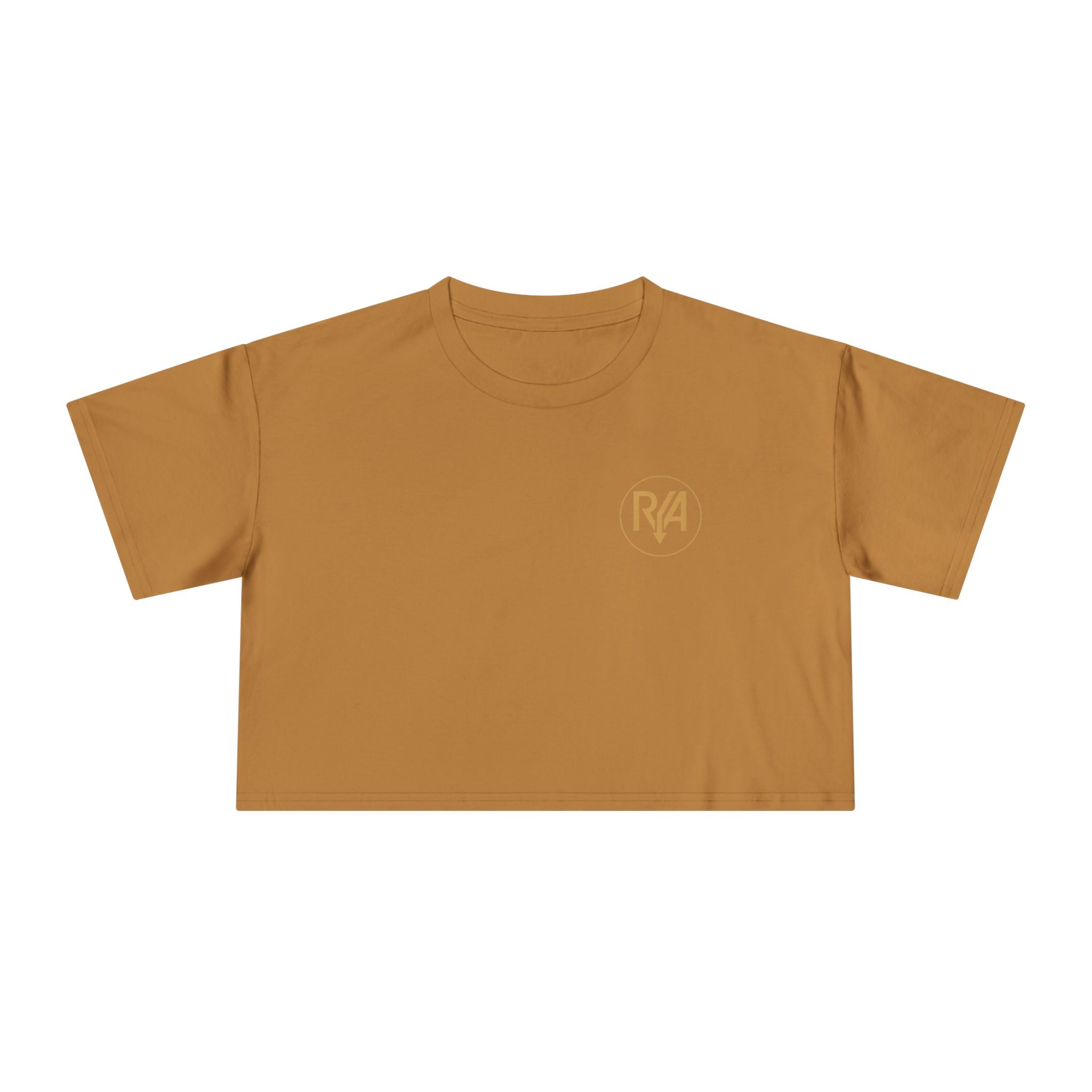 Crop Tee — Minimal Gold R/A Logo Women's Cropped T-Shirt