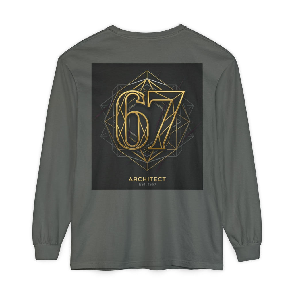 Architect '67' Long Sleeve T‑Shirt — Geometric Gold Back Print