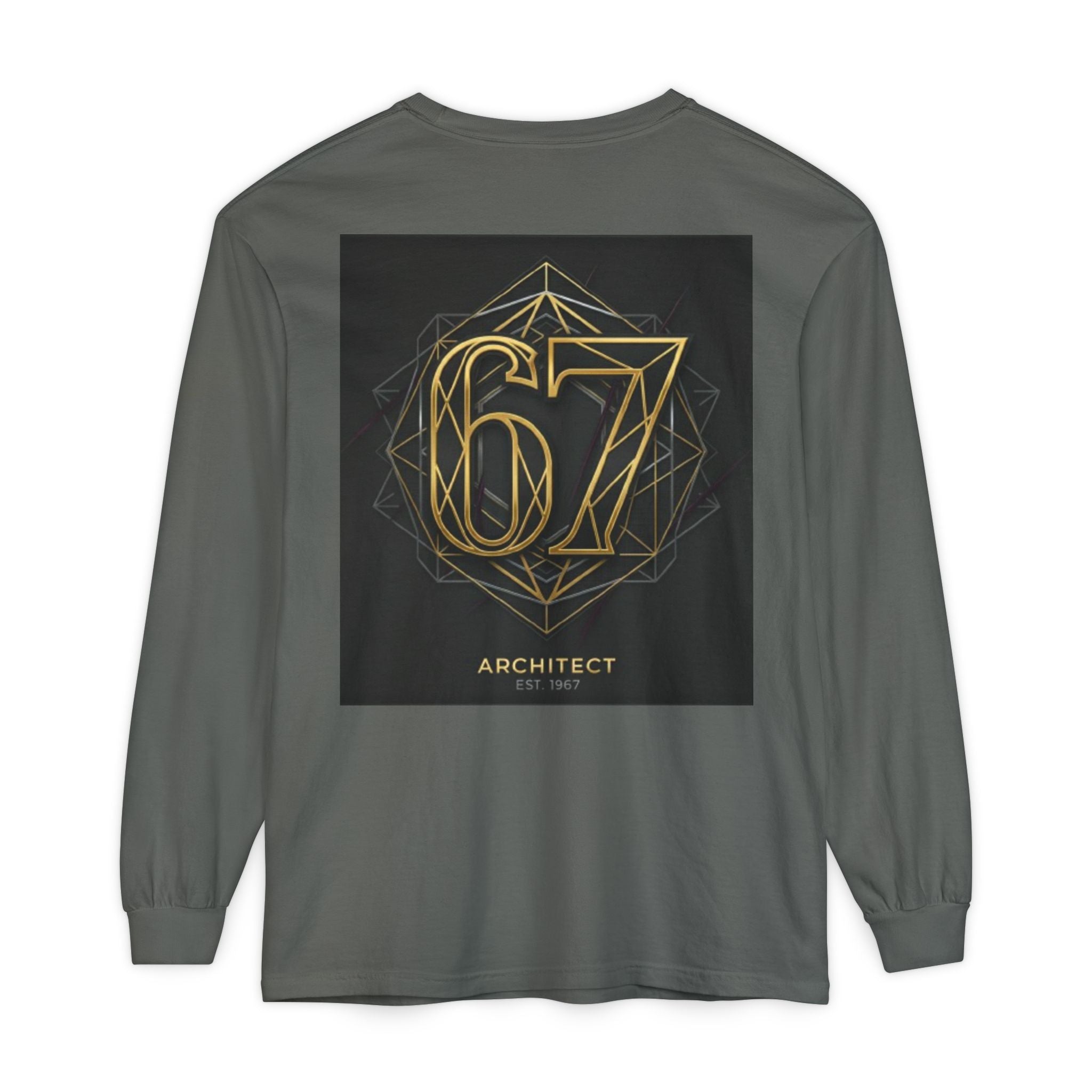 Architect '67' Long Sleeve T‑Shirt — Geometric Gold Back Print