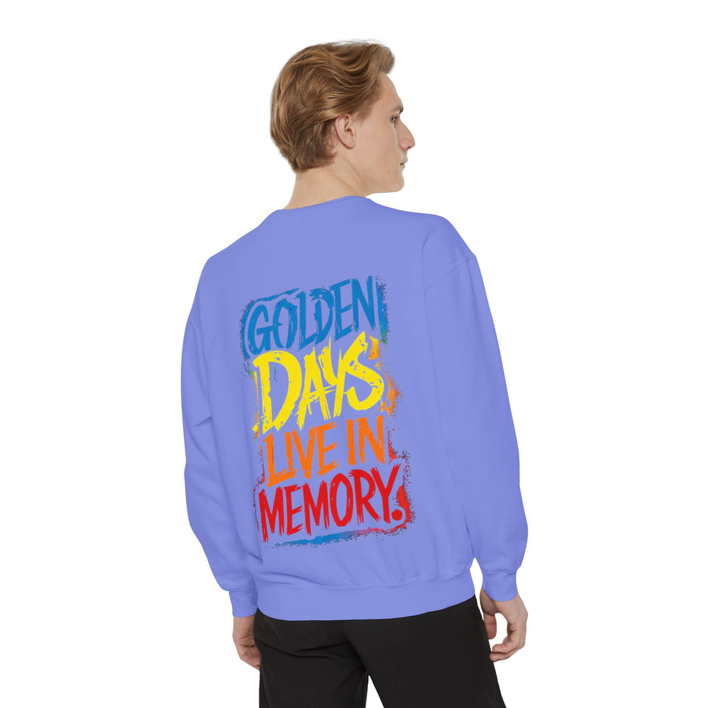 Golden Days Live In Memory Sweatshirt - Retro Brushstroke Graphic Crewneck