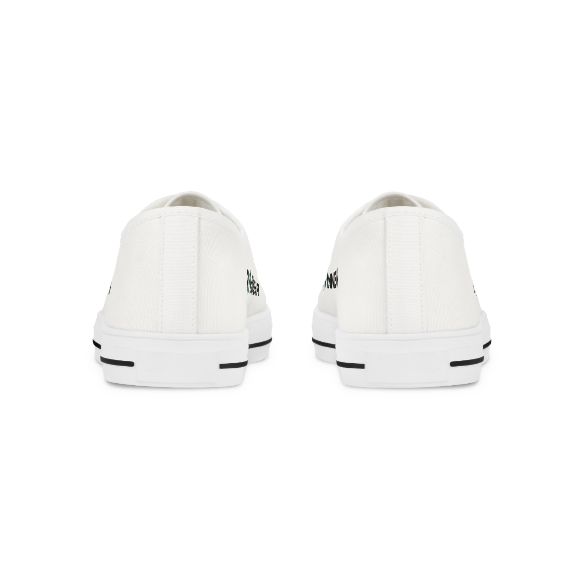 RVN Awear Branded Low Top Sneakers — Men's White Canvas Casual Shoes