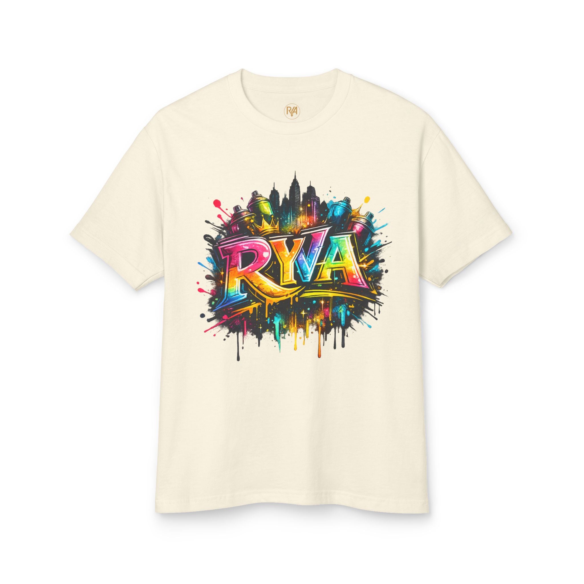 RYA Graffiti Skyline Tee — Colorful Urban Street Art T-Shirt