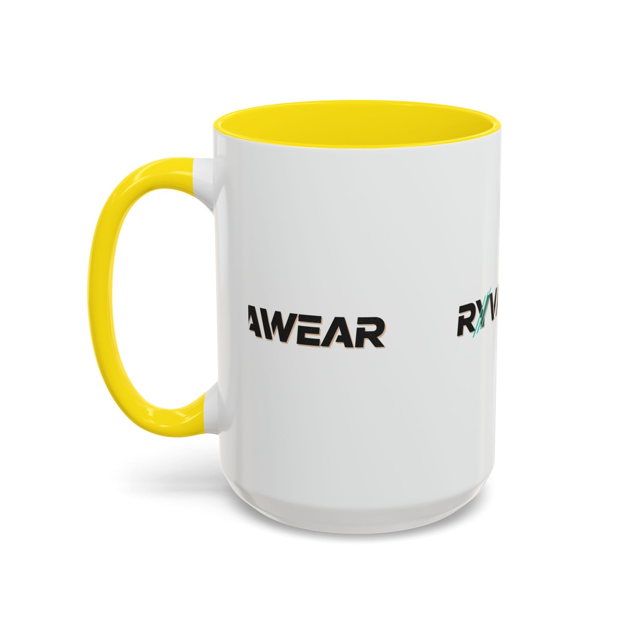 RyvaWear Logo Accent Coffee Mug — Black-Trim Ceramic Coffee Cup (11/15oz)