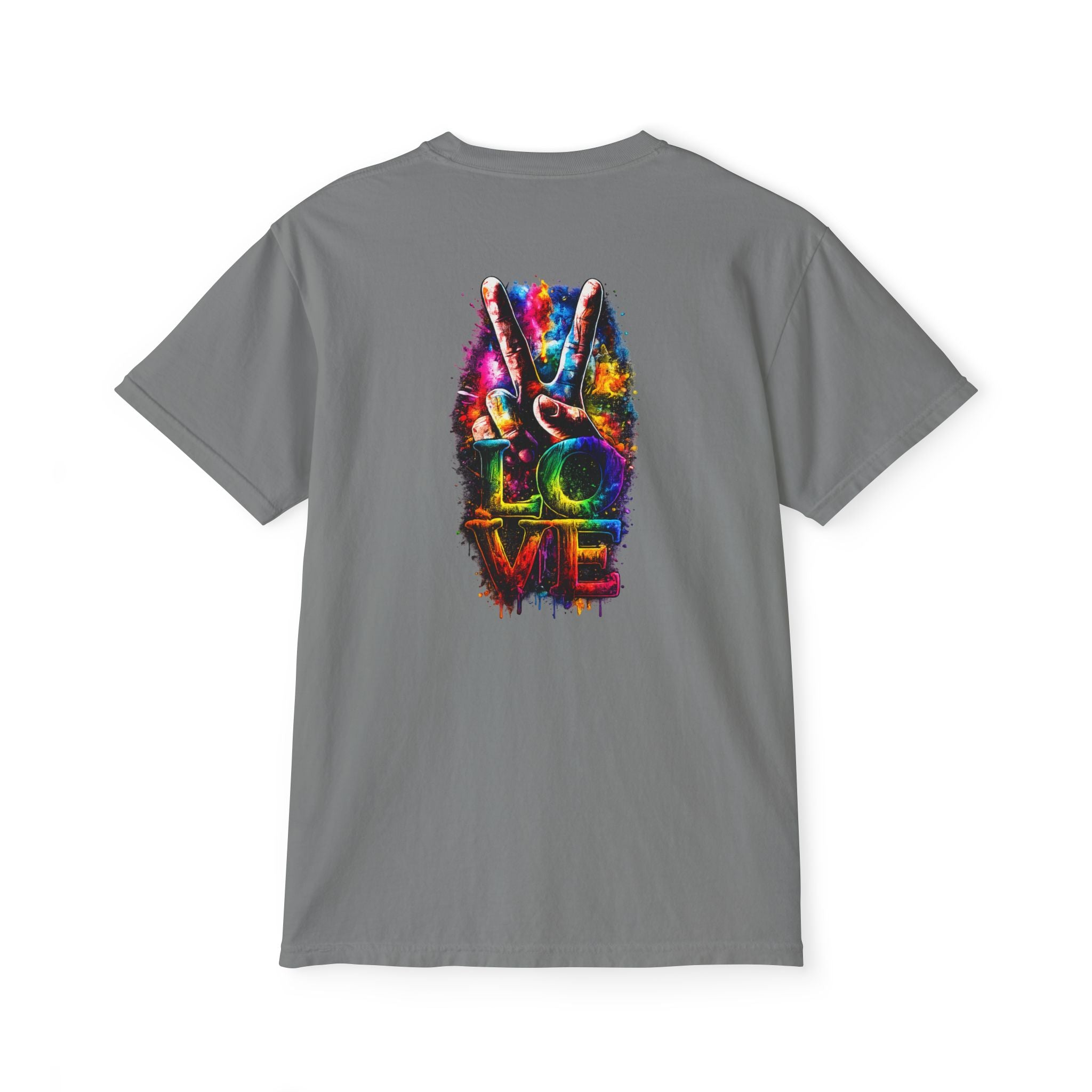 Peace & Love Pocket T-Shirt — Tie-Dye Peace Sign Graphic Tee