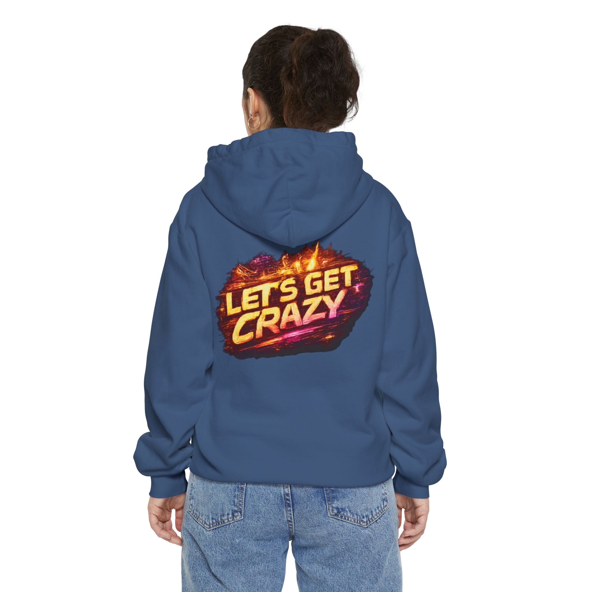 Let's Get Crazy Hoodie — Retro Flame Graphic Pullover