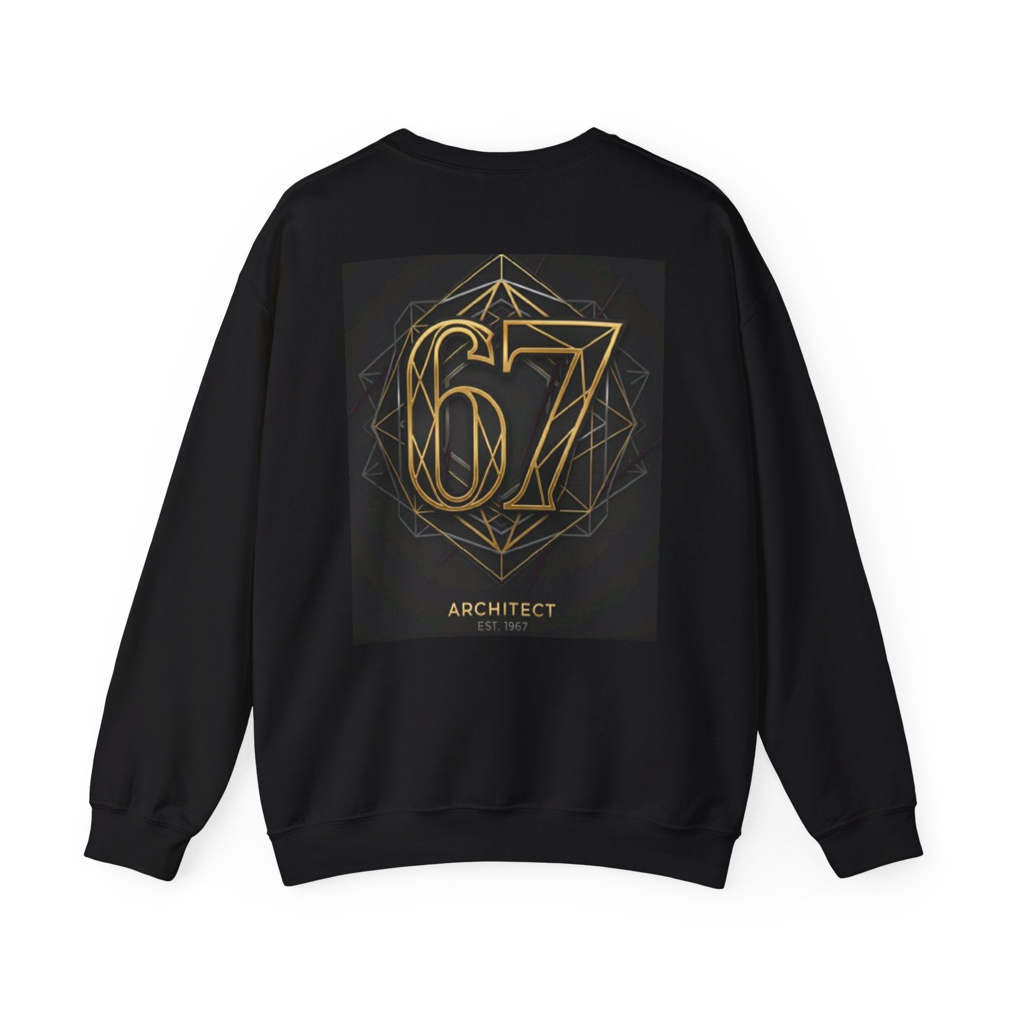 Architect '67' Crewneck Sweatshirt — Gold Geometric Back Design