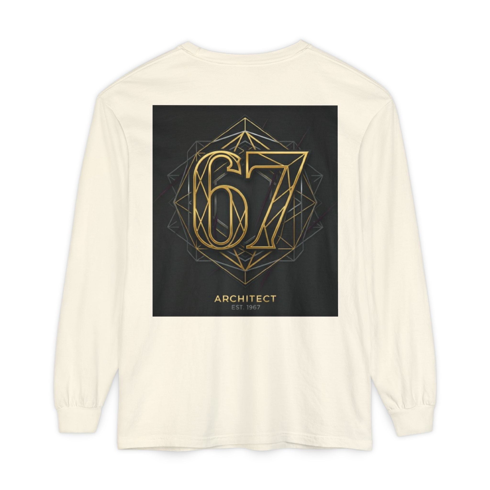 Architect '67' Long Sleeve T‑Shirt — Geometric Gold Back Print
