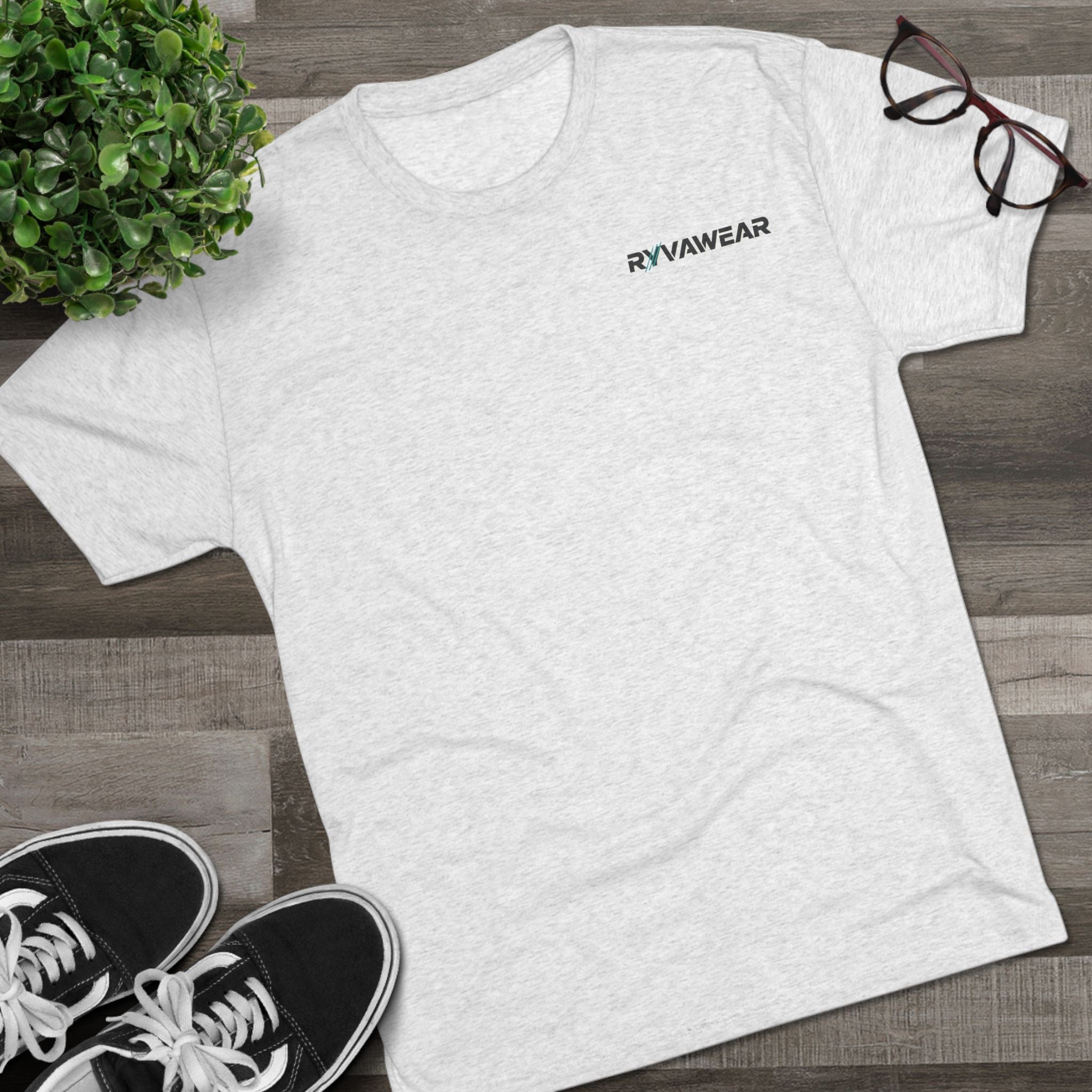 RYVNAWEAR Minimal Logo Tee — Lightweight Tri-Blend Crew Shirt