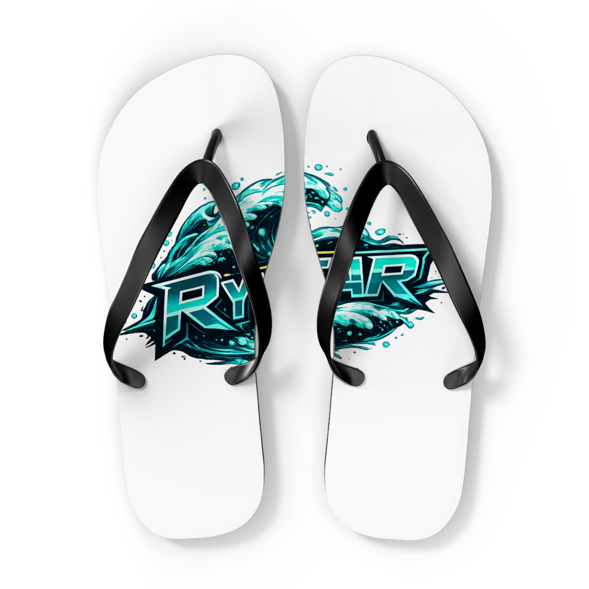Rider Teal Splash Flip Flops — Graphic Beach Sandals