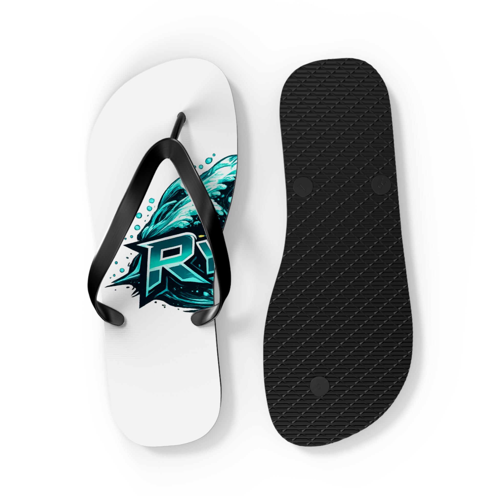 Rider Teal Splash Flip Flops — Graphic Beach Sandals