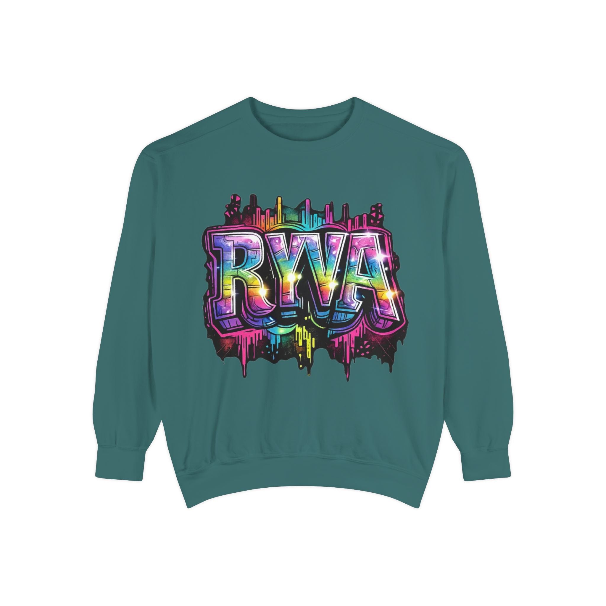 RVA Rainbow Graffiti Sweatshirt — Vibrant Richmond City Pullover