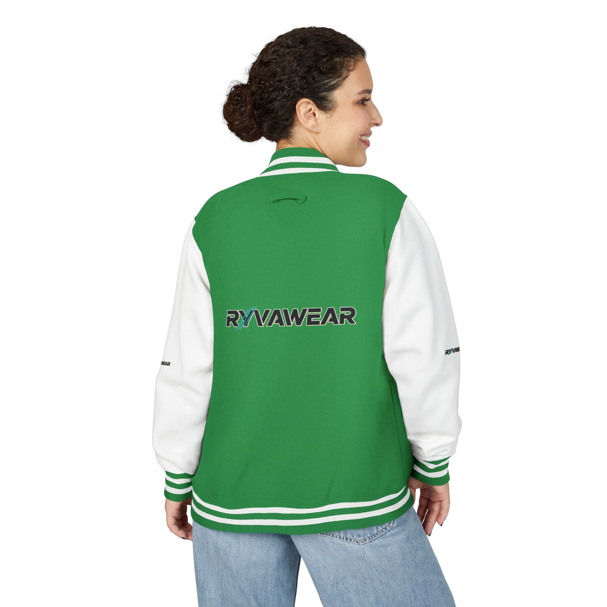Letterman Jacket — Red & White 'RYVAWEAR' Varsity Bomber