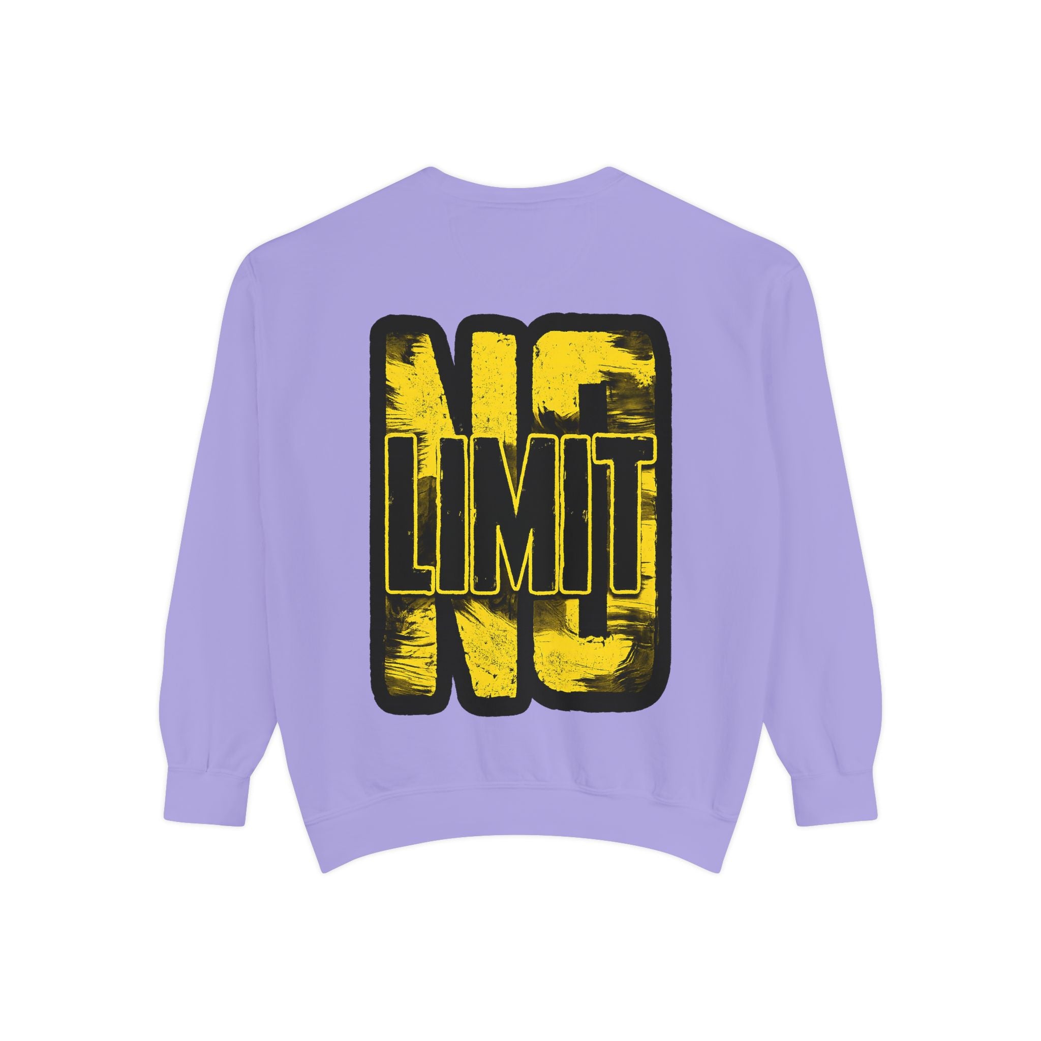 No Limit Sweatshirt — Bold Yellow Graphic Crewneck