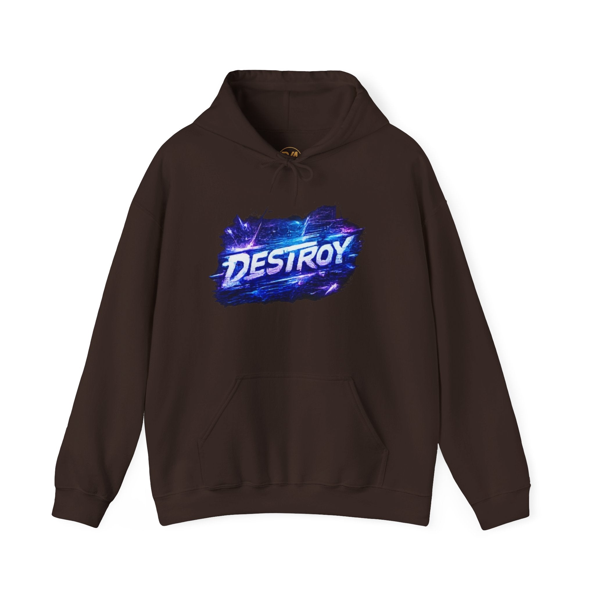 Destroy Graphic Hoodie - Retro Cosmic Brushstroke Pullover