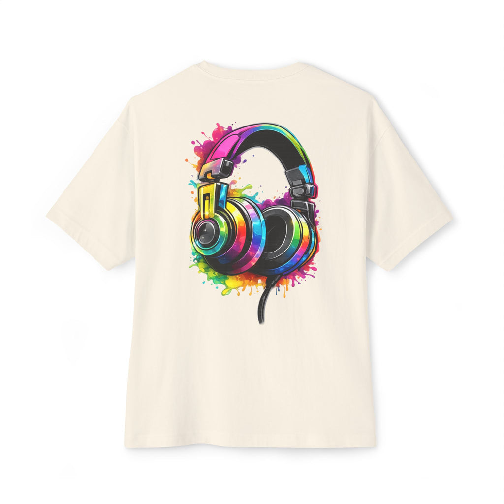 Headphones Graphic Tee - Colorful Splash DJ Music T-Shirt