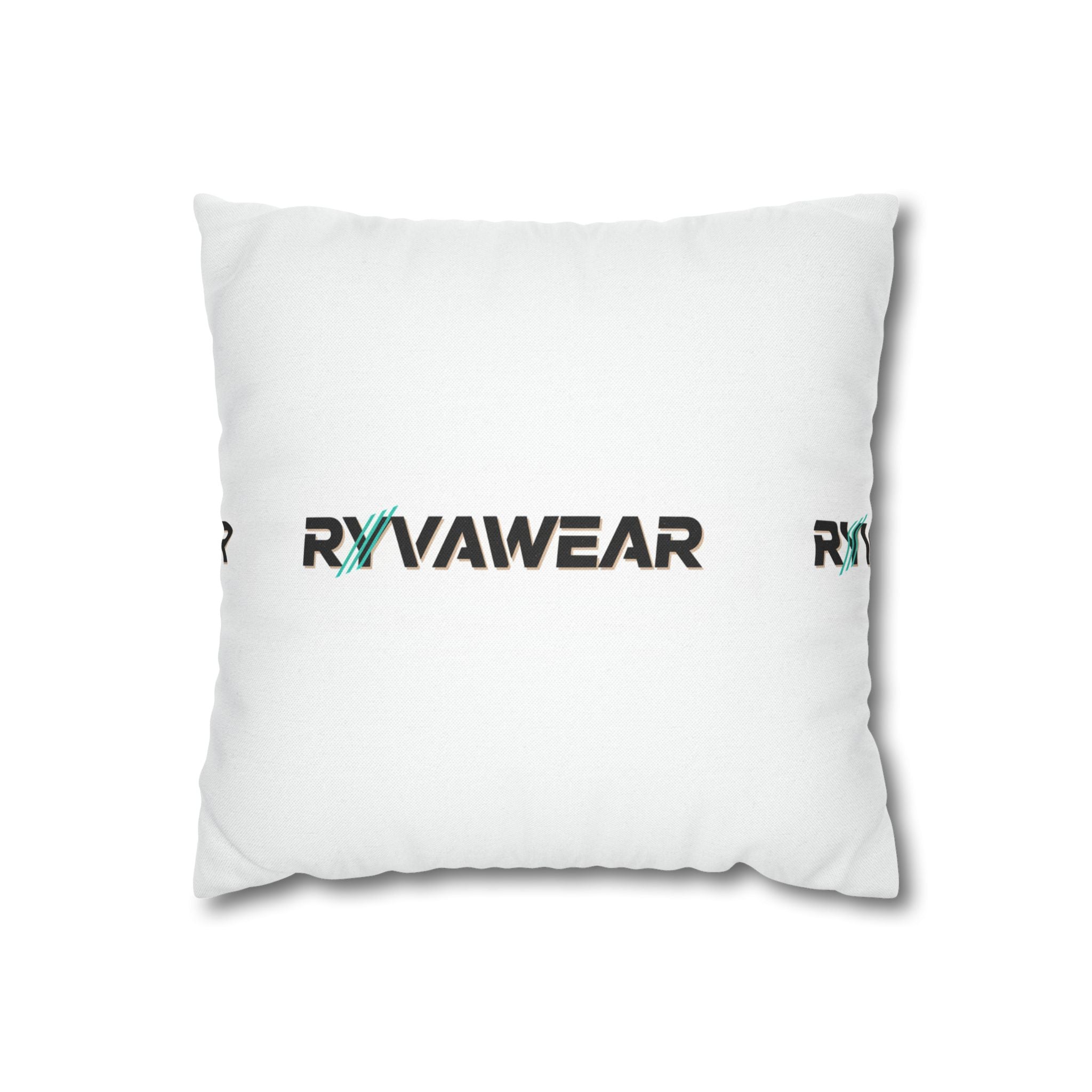RVVAWEAR Logo Spun Polyester Square Pillowcase — Modern Branded Throw Pillow Cover
