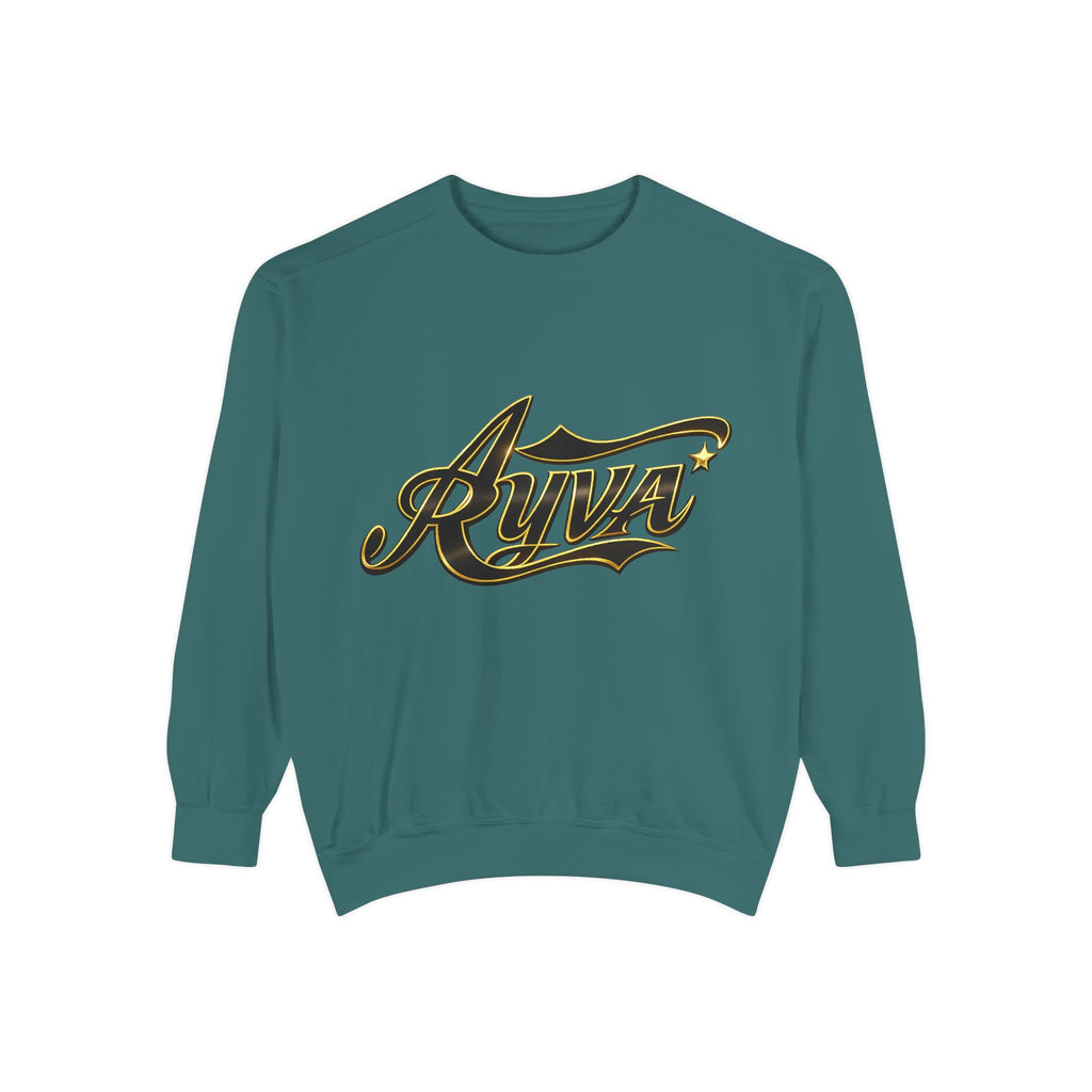 Riva Script Logo Sweatshirt — Vintage Gold Graphic Crewneck