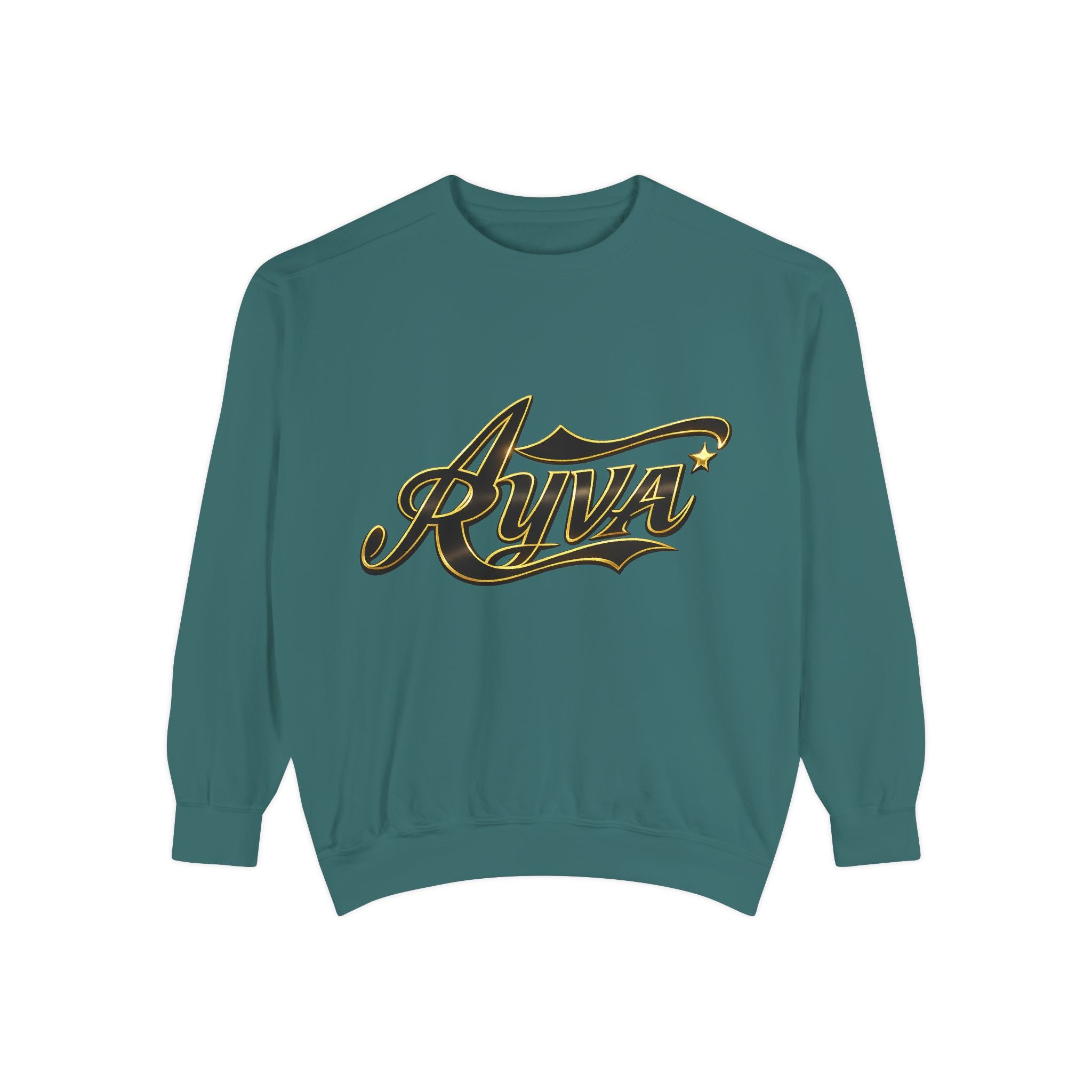 Riva Script Logo Sweatshirt — Vintage Gold Graphic Crewneck