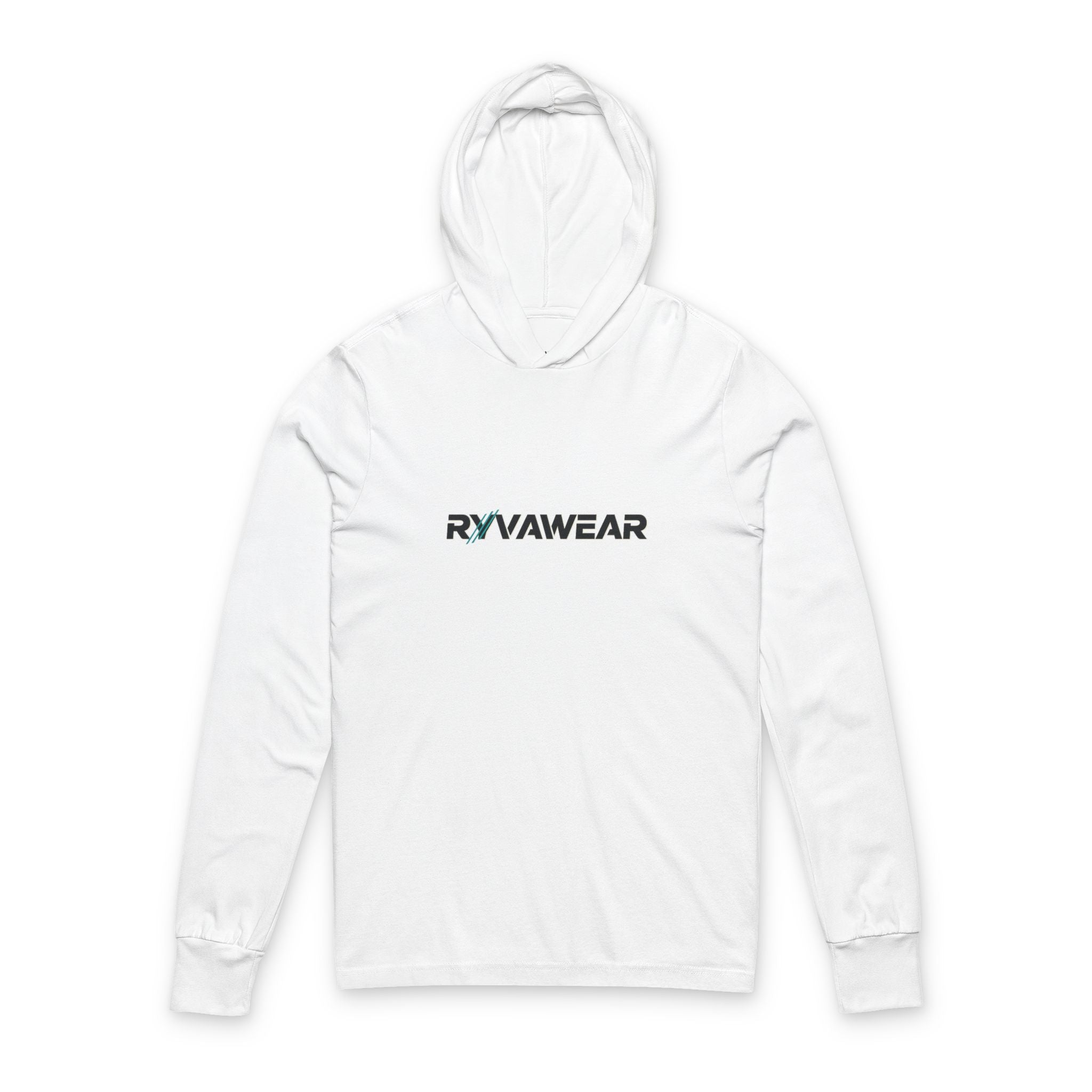 RVVAWEAR Hooded Long Sleeve Tee — Minimal Logo Lightweight Hoodie Tee