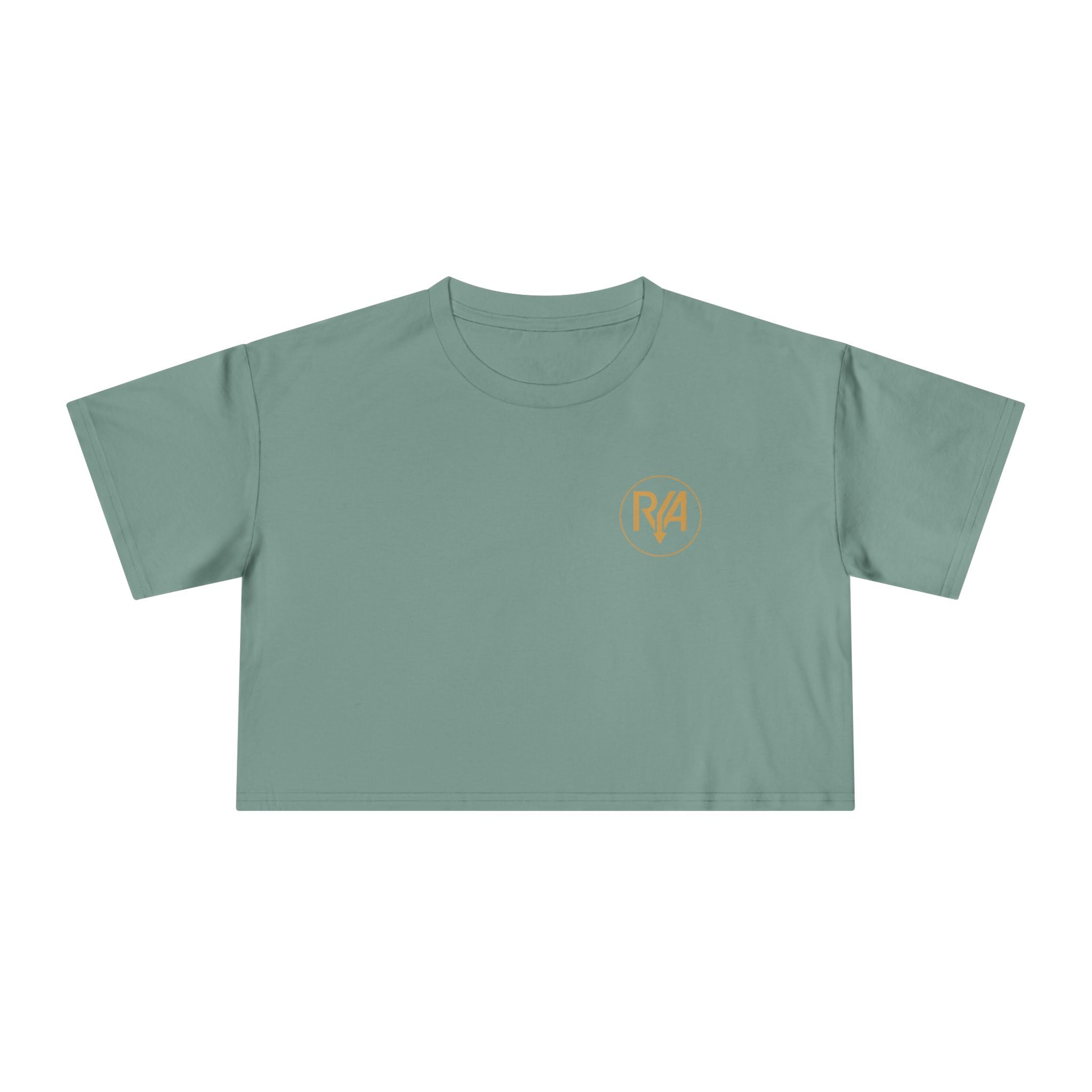 Crop Tee — Minimal Gold R/A Logo Women's Cropped T-Shirt