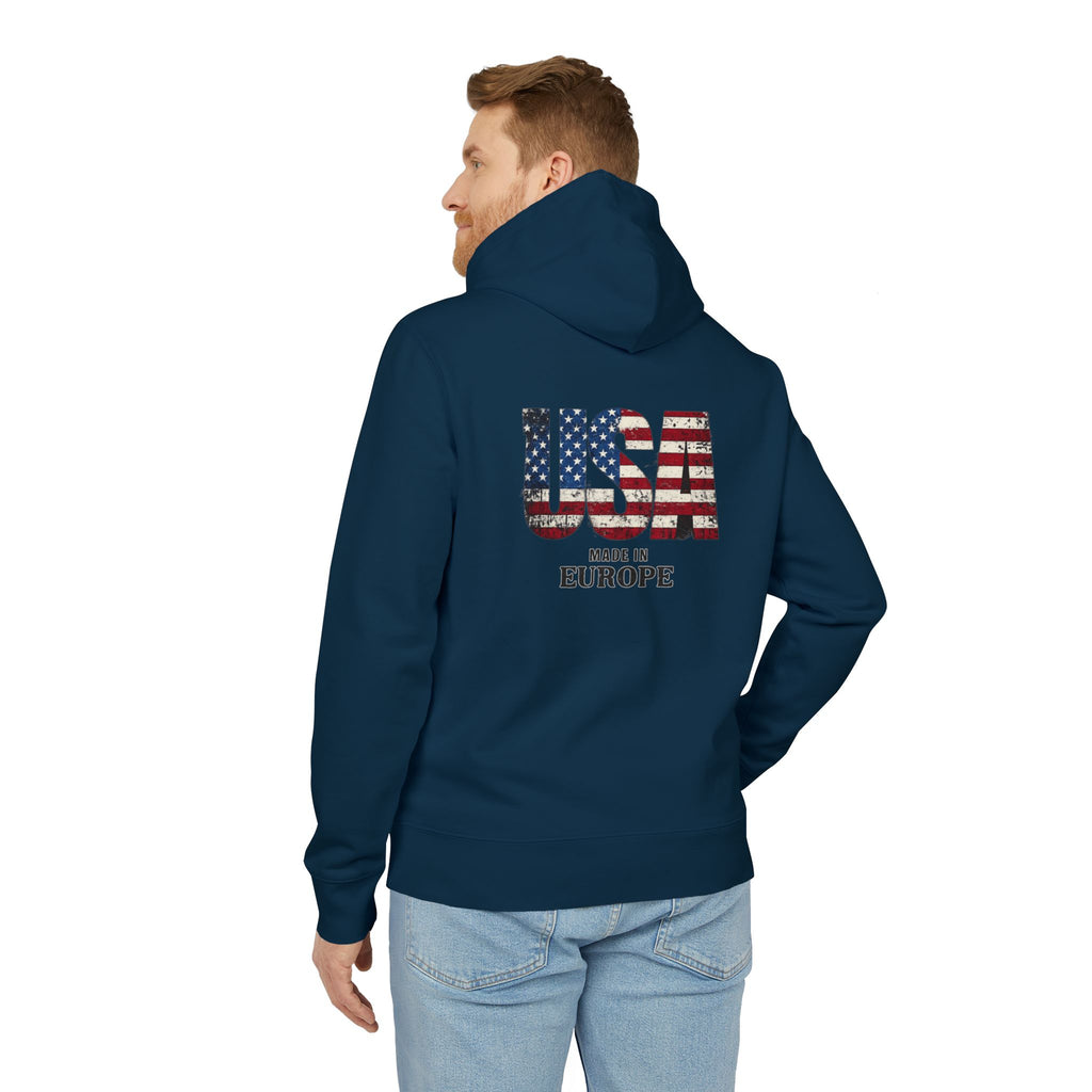 Made in Europe USA Flag Hoodie — Patriotic Graphic Pullover
