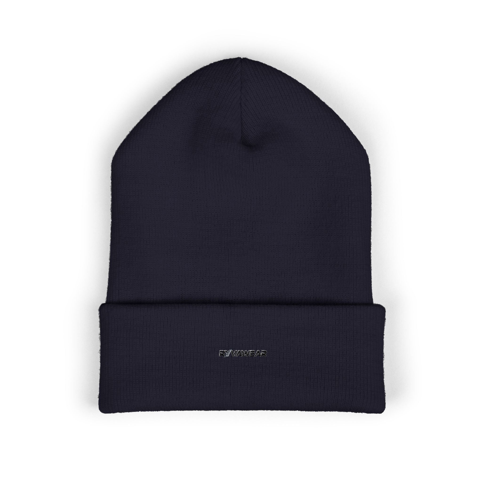 Embroidered Classic Cuffed Beanie — Minimal Logo Knit Hat
