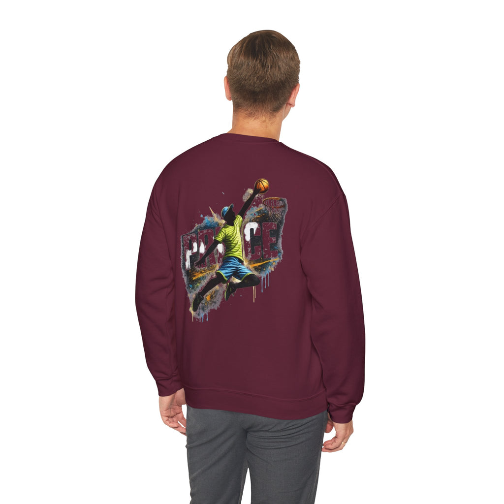 Basketball Dunk Crewneck Sweatshirt — "PROCE" Graphic Back