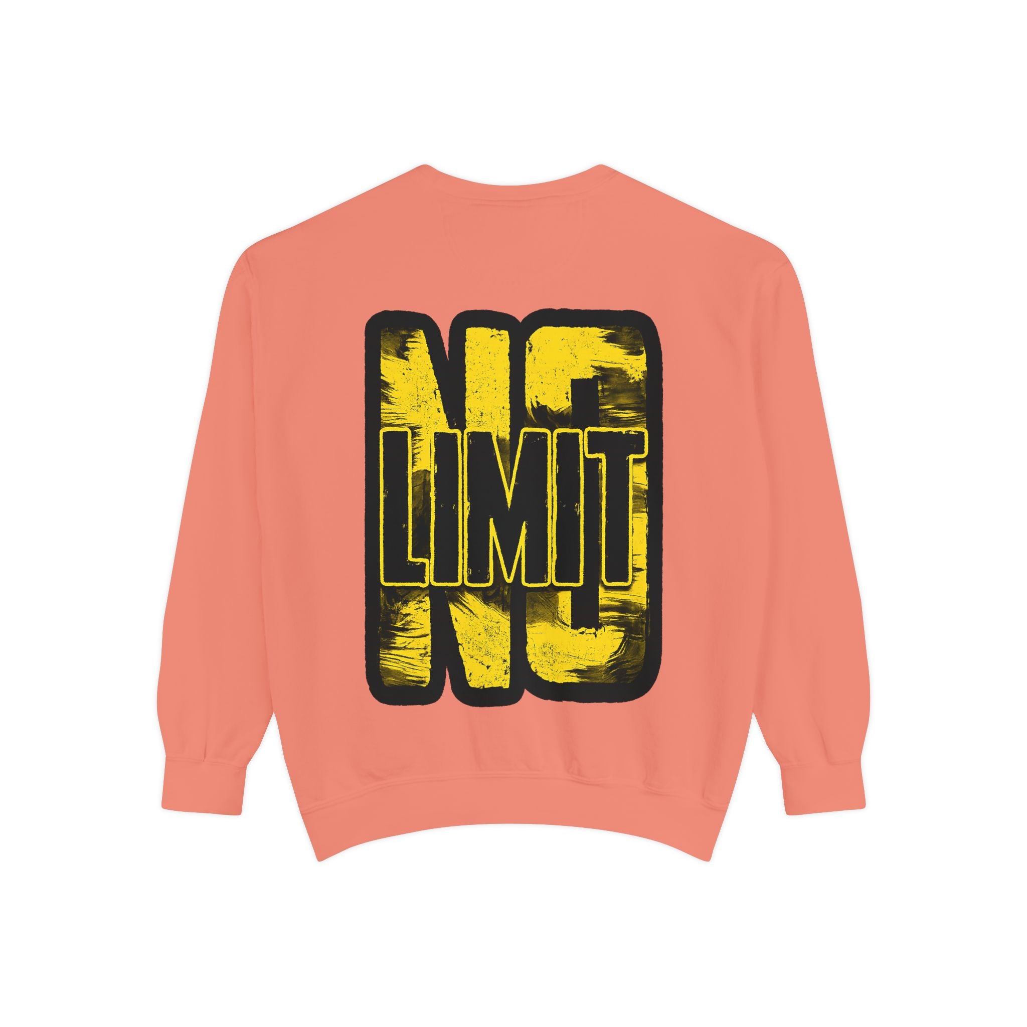 No Limit Sweatshirt — Bold Yellow Graphic Crewneck