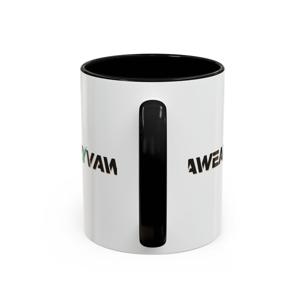 RyvaWear Logo Accent Coffee Mug — Black-Trim Ceramic Coffee Cup (11/15oz)