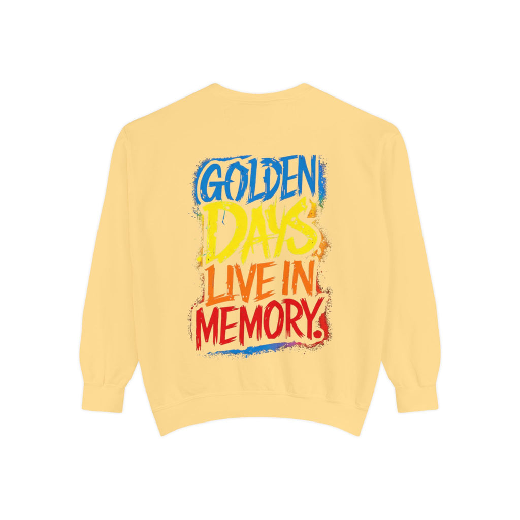 Golden Days Live In Memory Sweatshirt - Retro Brushstroke Graphic Crewneck