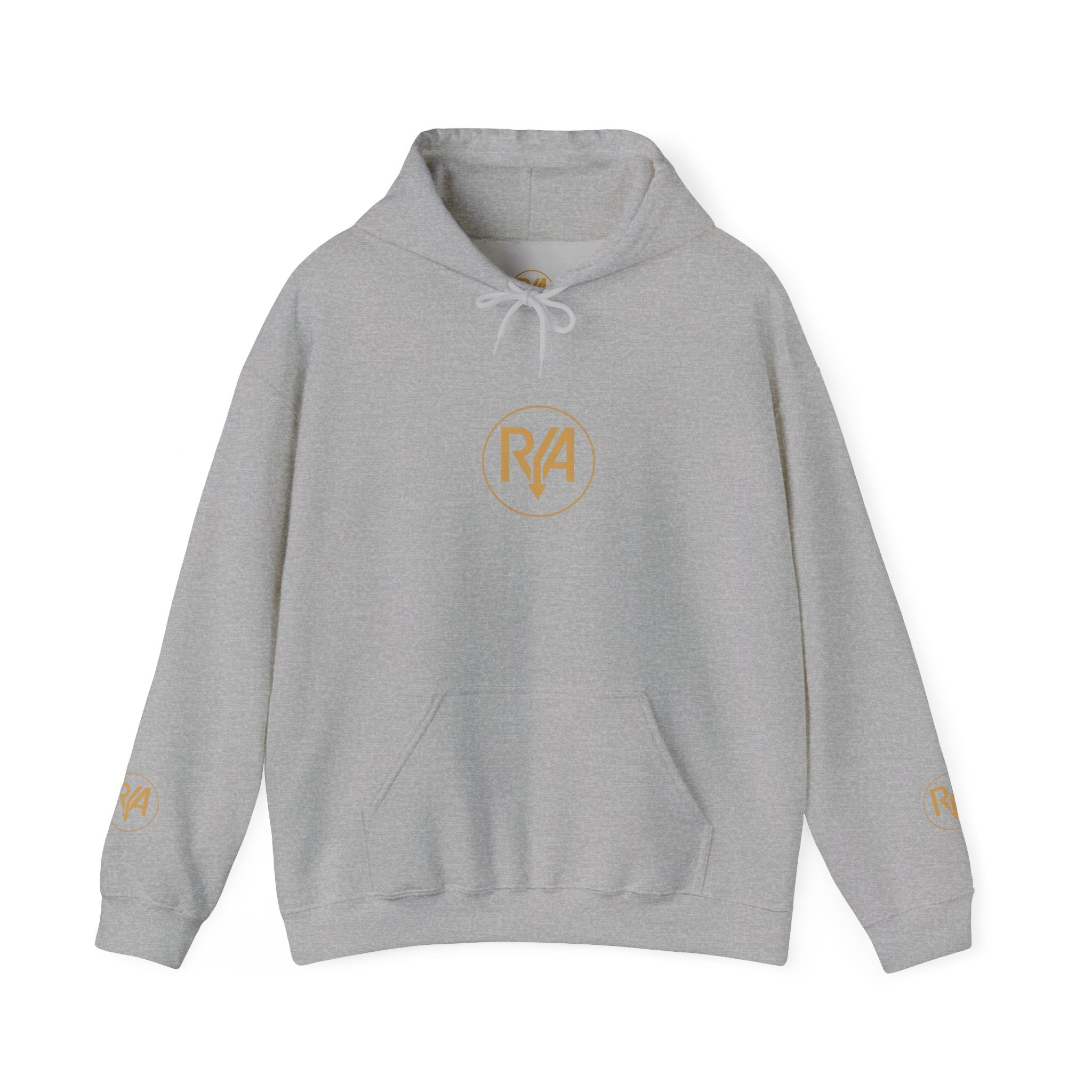 Love Graphic Hoodie — Minimal White Pullover with Gold Logo