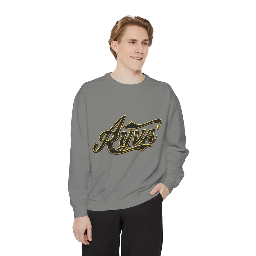 Riva Script Logo Sweatshirt — Vintage Gold Graphic Crewneck
